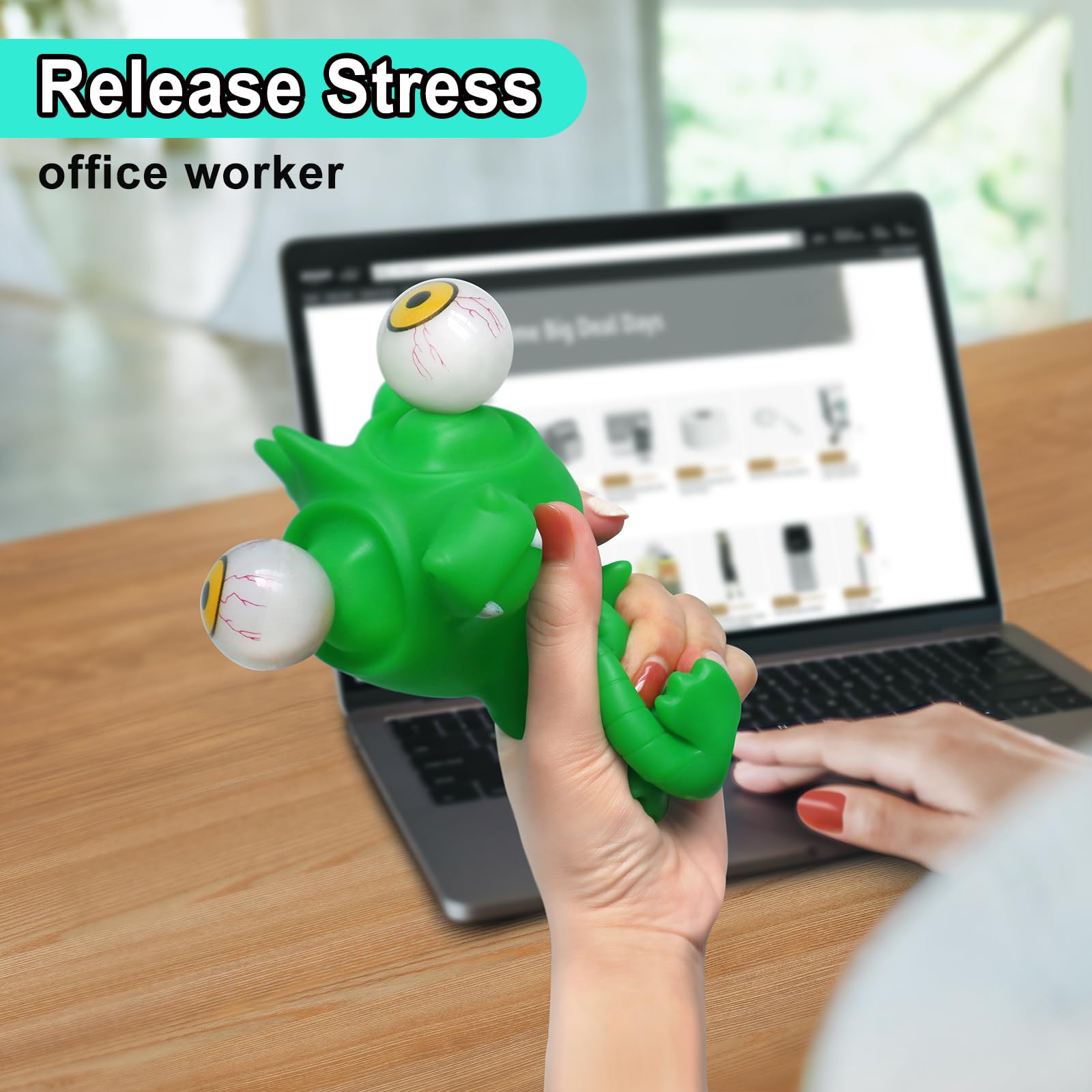 Dinosaur Squeeze Toy for Stress Relief - Sensory Fidget Toys for Kids & Adults with ADHD, Autism, Anxiety - Hand Therapy Stress Ball for Office, Classroom & Home Use