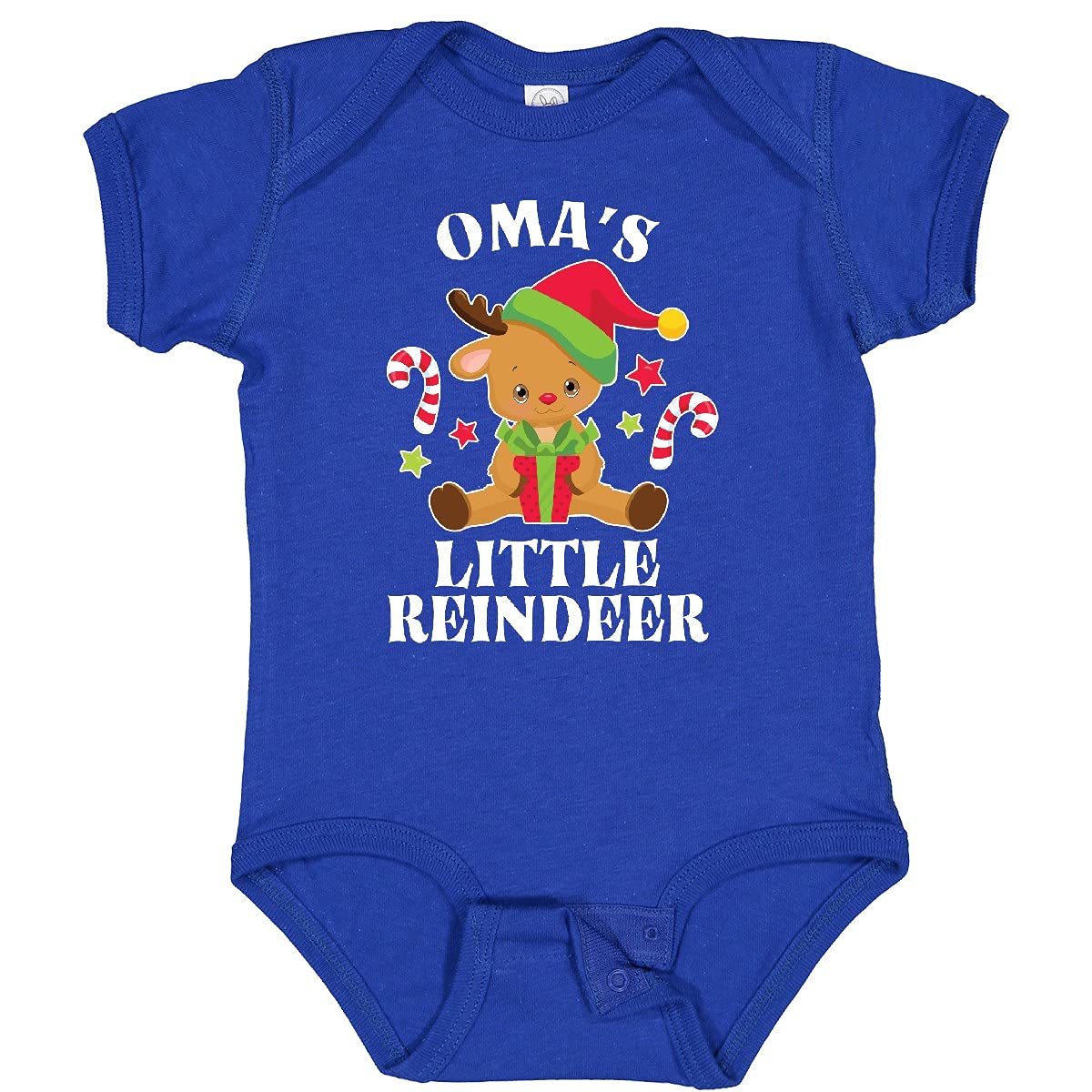 Inktastic Christmas Oma's Little Reindeer with Candy Canes Baby Bodysuit - Cute Holiday Outfit for Infants & Toddlers - Perfect for Family Photos, Christmas Parties & Festive Celebrations