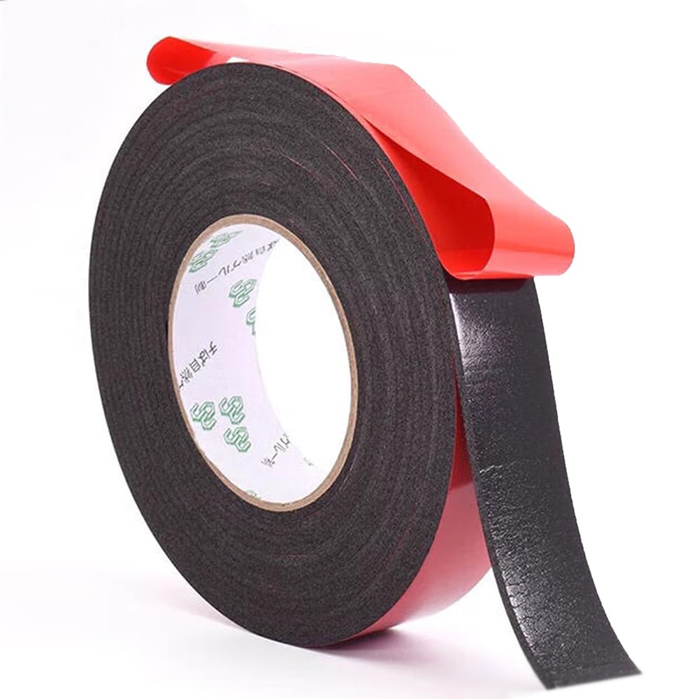 PE Double Sided Foam Tape - Heavy Duty Adhesive Foam Strips for Crafts, Automotive Mounting, Photo Frames & Home Decor - Strong Double Stick Foam Tape (Black, 1.18 inch x 33 Feet) - Perfect for DIY Projects, Wall Hanging & Car Accessories Installation