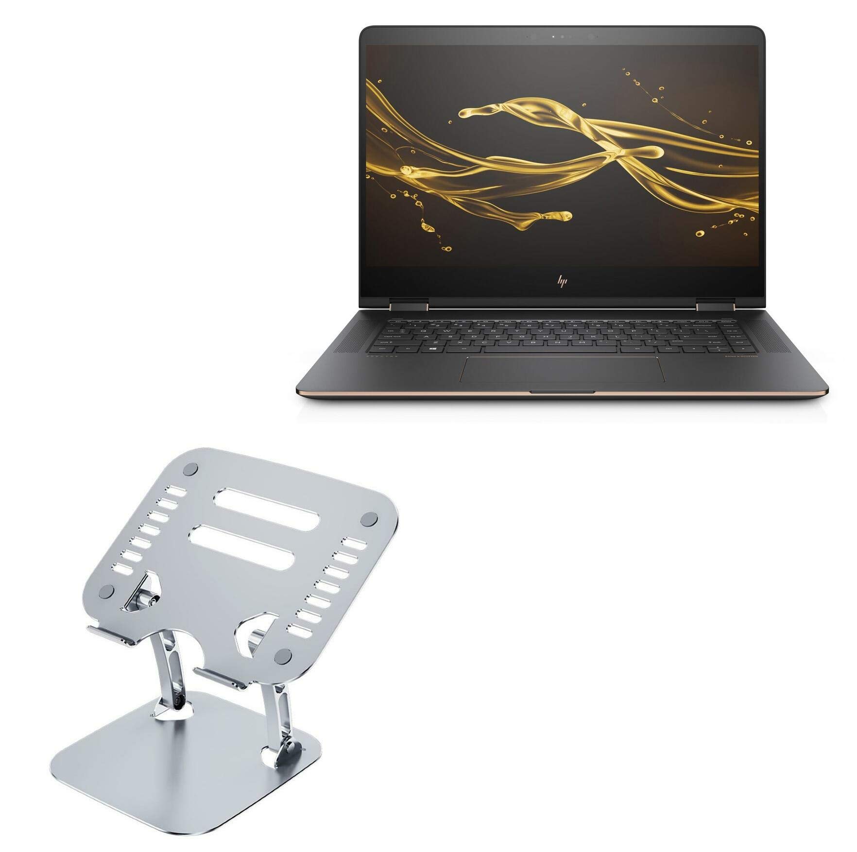 BoxWave Ergonomic Adjustable Laptop Stand for HP Spectre x360 (15-bl075nr) - Versatile Metallic Silver Computer Stand for Desk, Home & Office Use - Perfect for Work, Study & Streaming