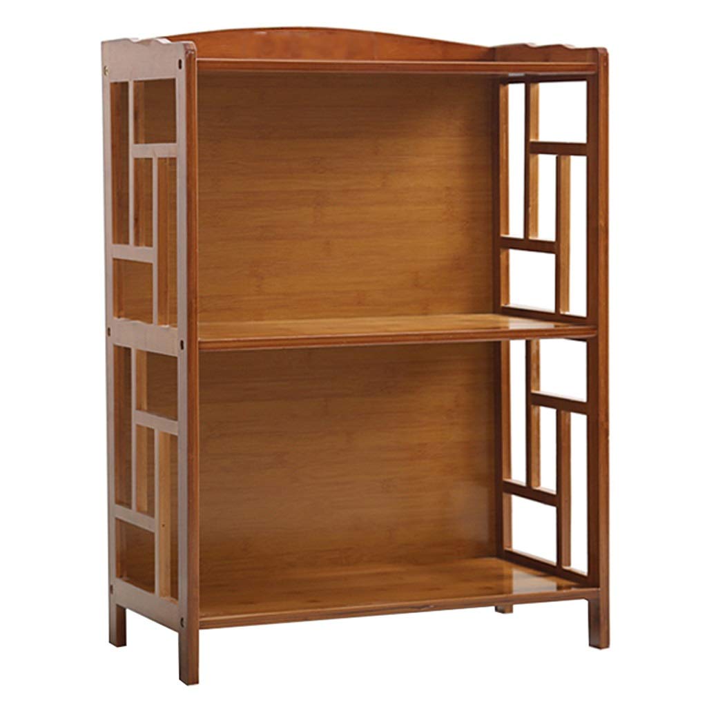 2-Tier Bamboo Bookcase - Eco-Friendly Bookshelf for Home, Dorm & Kids Room - Multifunctional Storage Shelf with Retro Design - Perfect for Organizing Books, Toys & Decor in Living Room, Bedroom or Office
