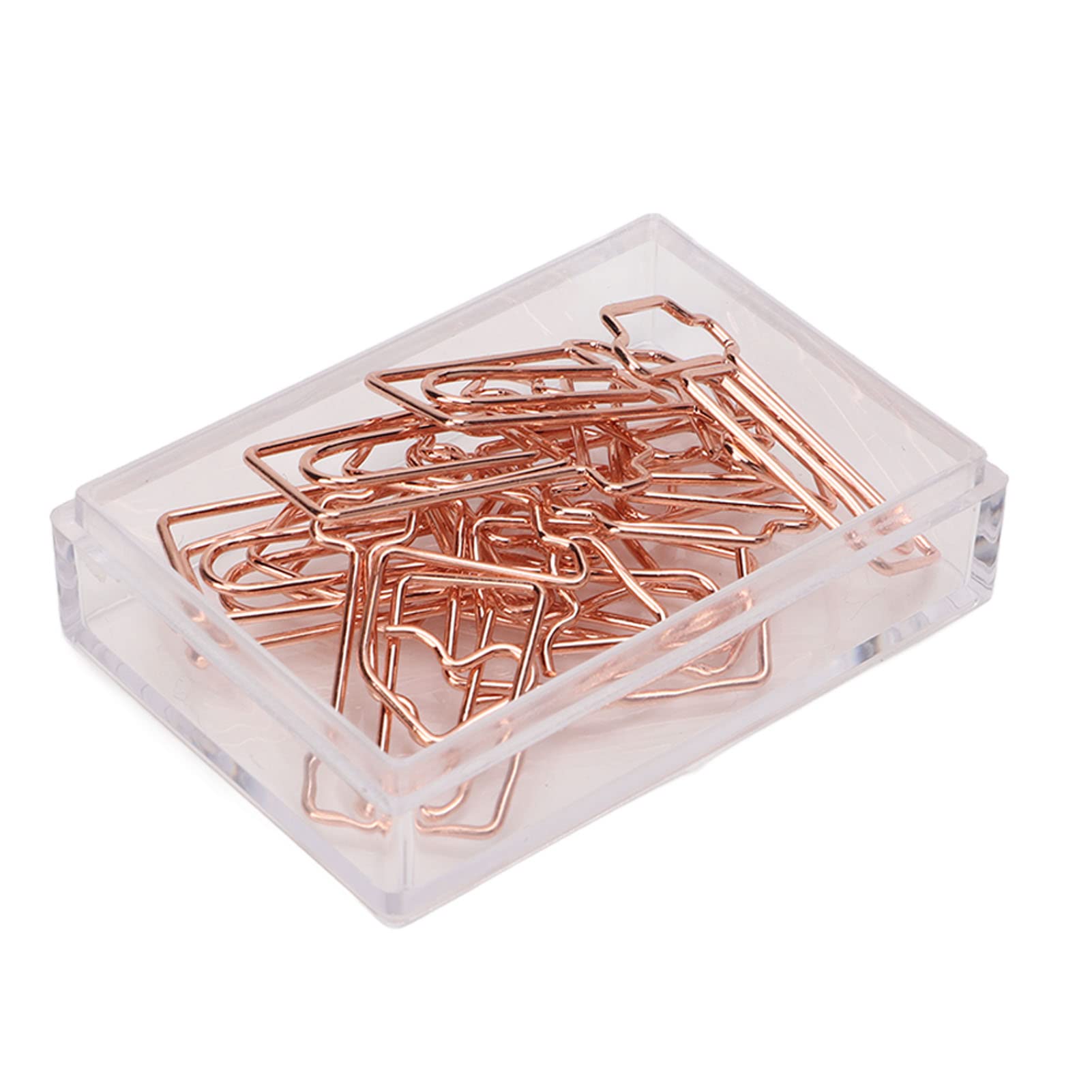 100 Pcs Rose Gold Paper Clips - Cute Envelope & Coffee Mug Design, Anti-Rust Metal Office Supplies for School, Wedding, DIY Scrapbooking | Lightweight & Portable Desk Organizer Accessories