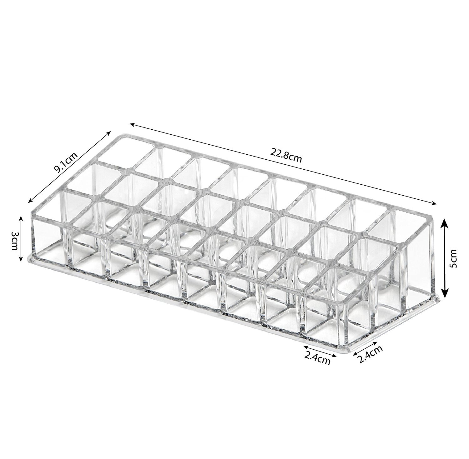 INOVERA 24-Slot Clear Makeup Organizer - Lipstick Storage Case for Cosmetics, Travel & Vanity (Pack of 1) | Perfect for Home, Salon & On-the-Go Beauty Organization