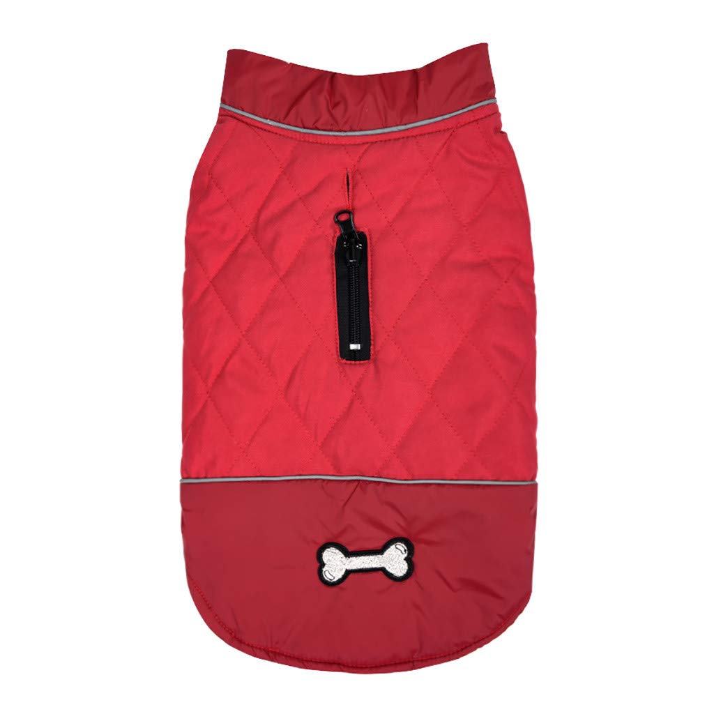 Windproof Waterproof Dog Coat - Warm Winter Pet Jacket for Small Medium Large Dogs (Red, M) - Perfect for Outdoor Adventures