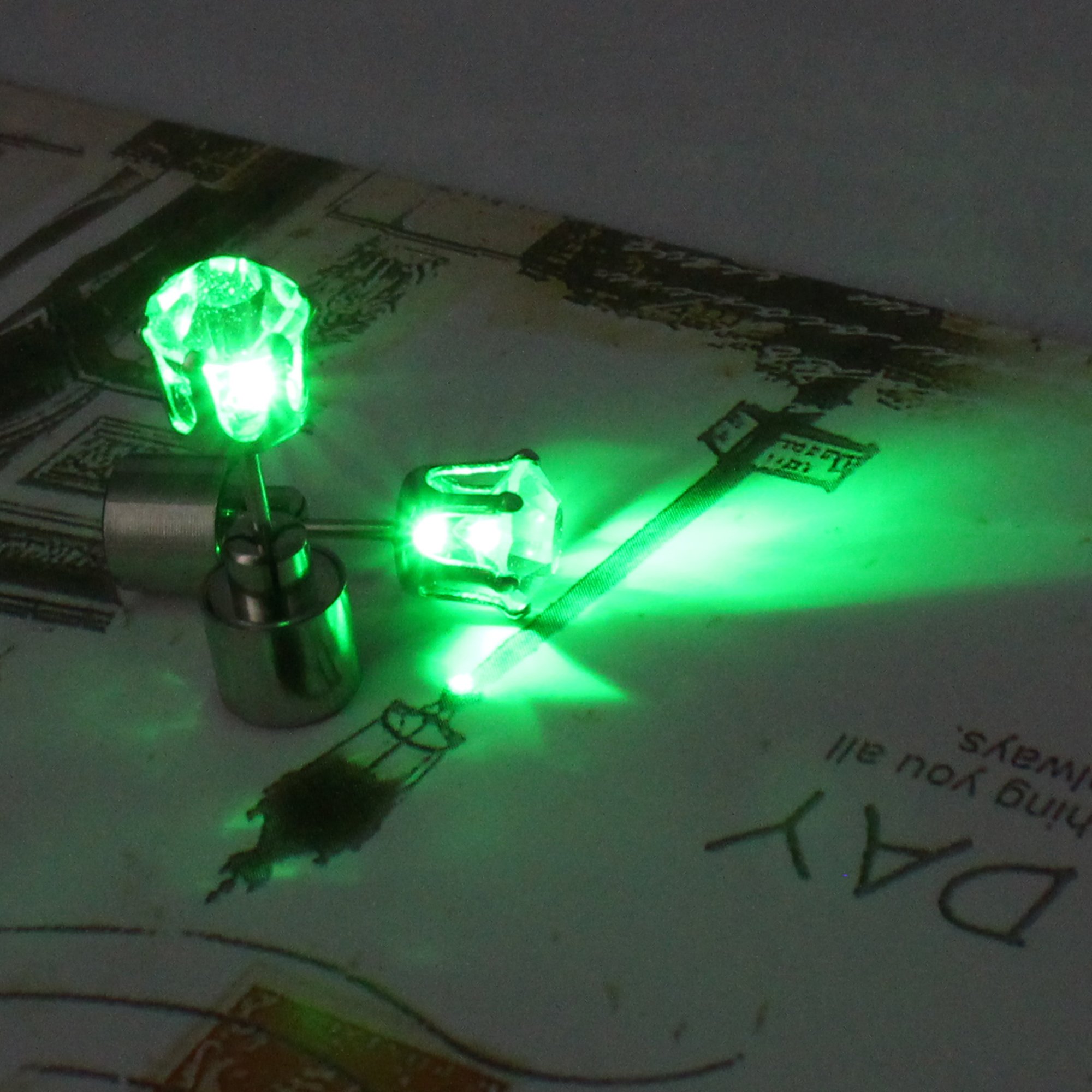 Flashing LED Earrings for Women & Men - Glowing Light Up Crystal Pendant Drop Earrings, Diamond Crown Studs for Dance Party, Halloween, Thanksgiving, Christmas, Raves, Concerts & Night Events
