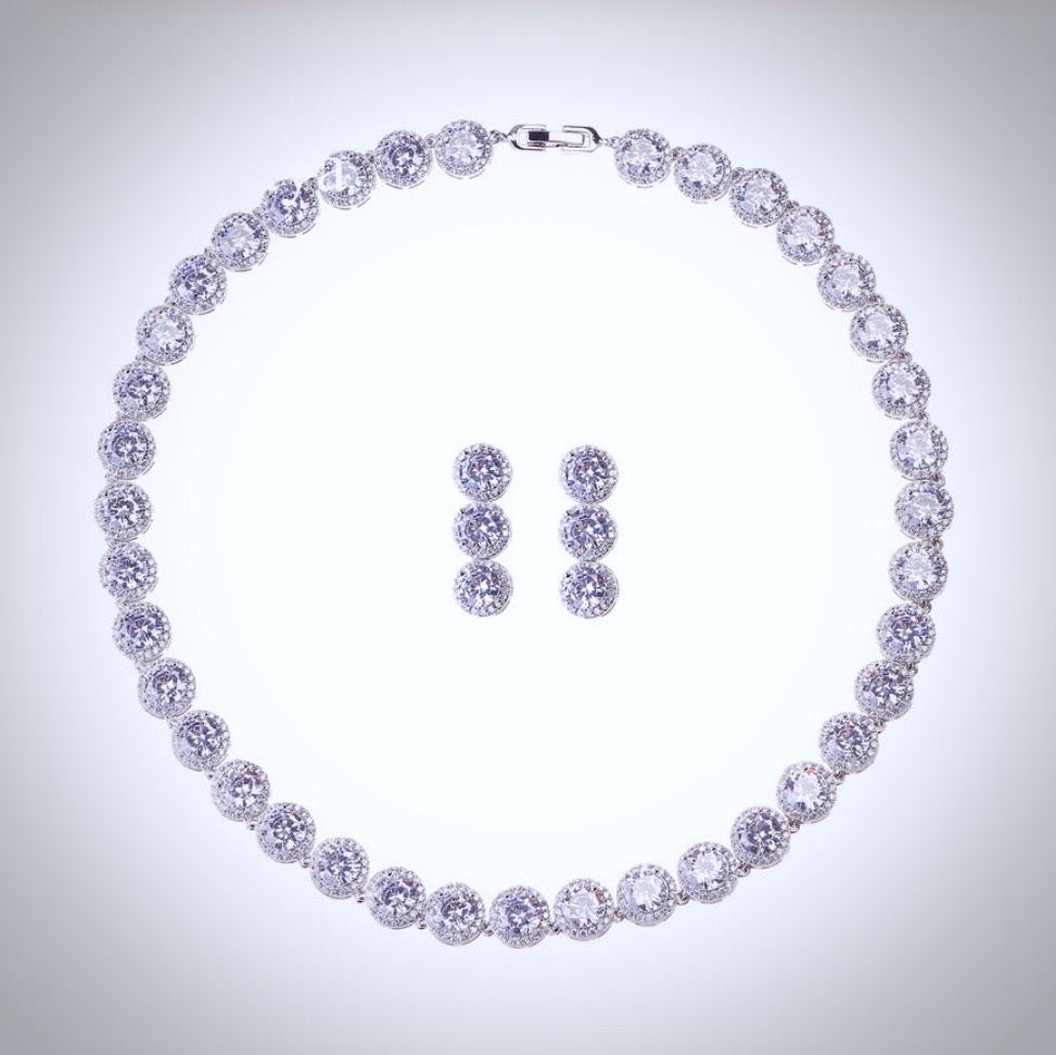 Whitney Silver Cubic Zirconia Bridal Jewelry Set - Elegant Wedding Jewelry for Bride, Engagement & Anniversary Gifts | Perfect for Bridal Showers, Weddings & Special Occasions