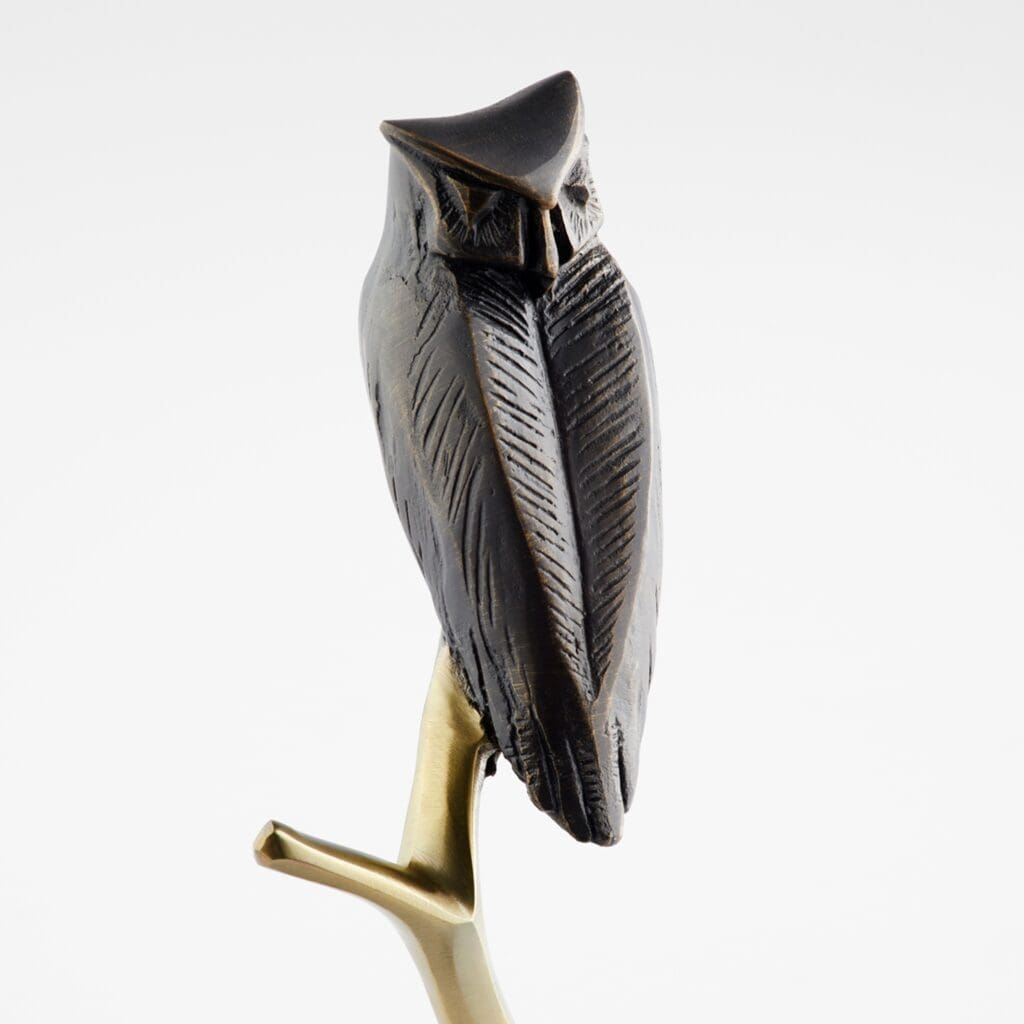 Cyan Design 11463 Noctua Sculpture - Handcrafted Bronze Owl Statue for Home Decor, Office Desk, or Garden Accent