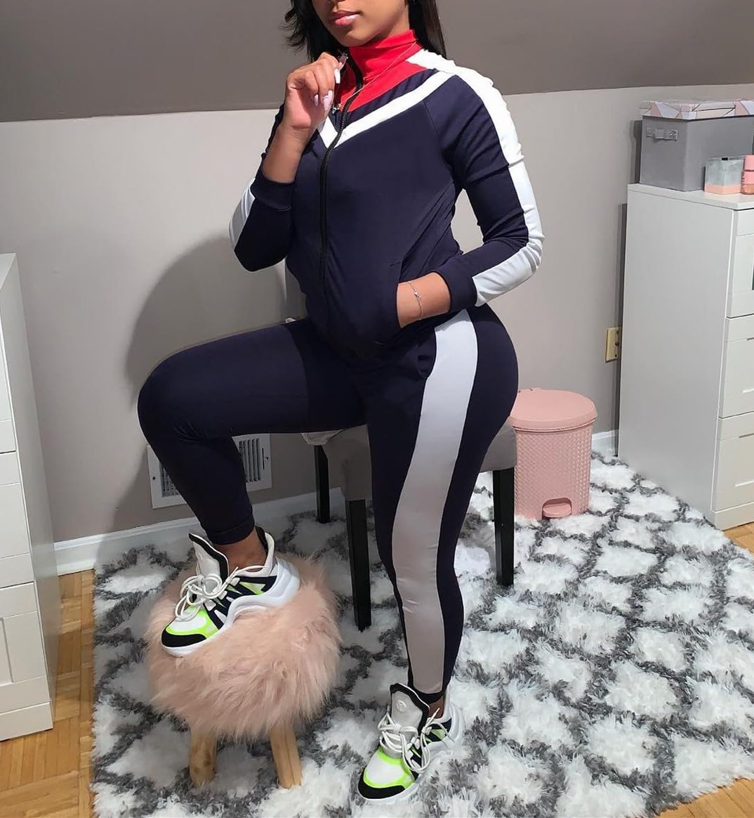 Remxi Women's 2-Piece Workout Sets - Jogging Sweat Suits with Tops & Long Sweatpants | Gym, Yoga, Running & Lounge Wear