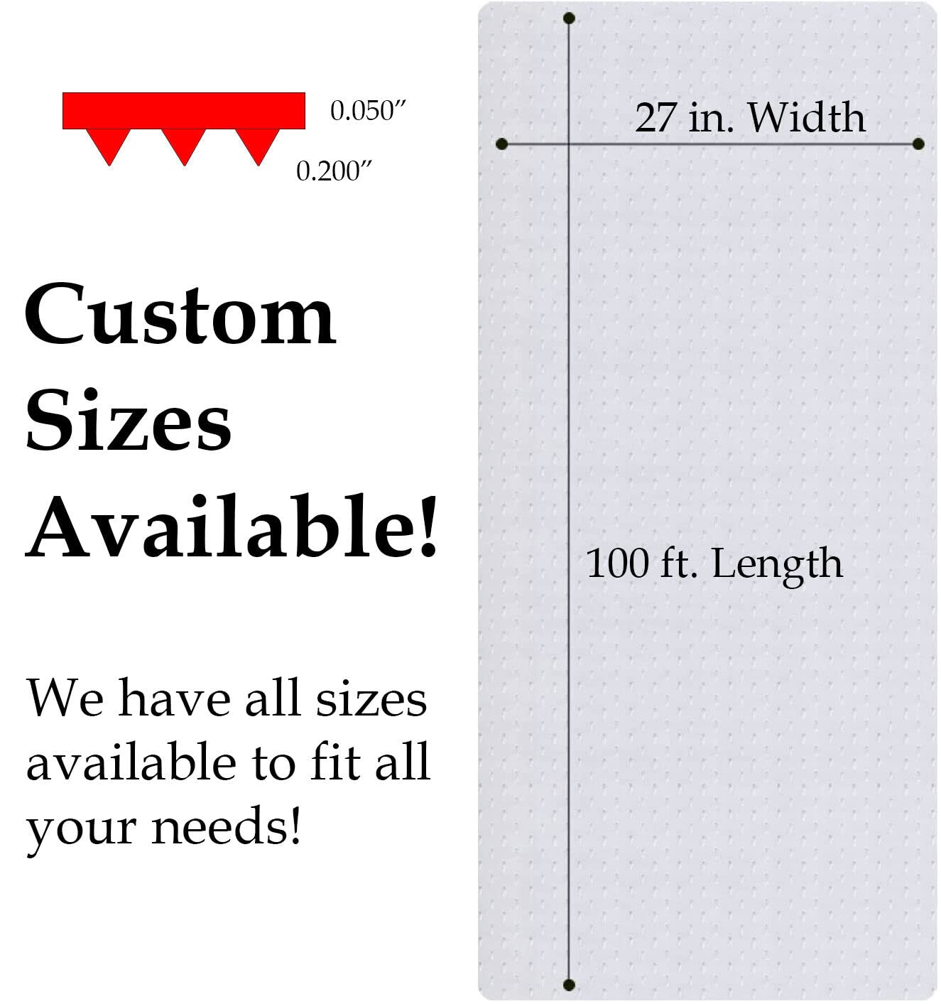 Premium Clear Vinyl PVC Ribbed Floor Runner Protector - 27