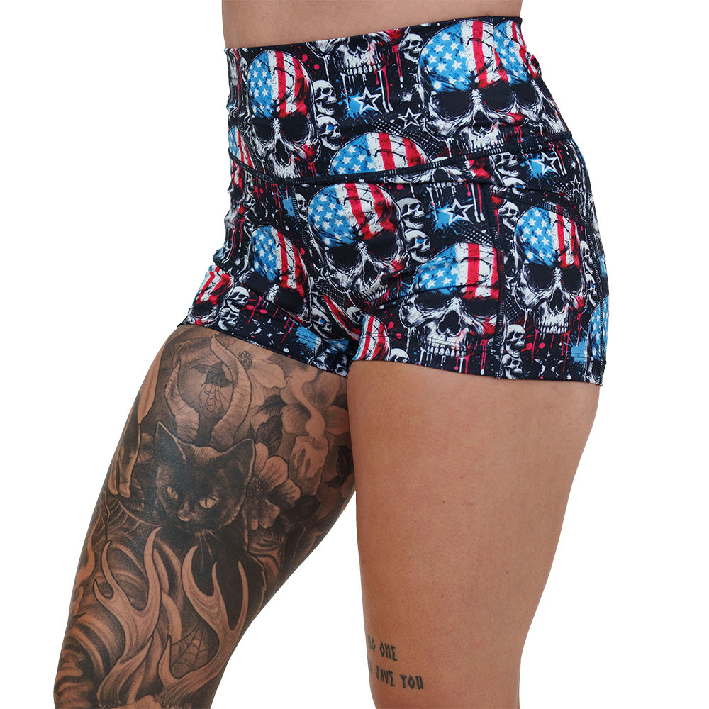 United Skulls Men's Casual Shorts - Comfortable Summer Athletic Shorts for Running, Gym & Outdoor Activities