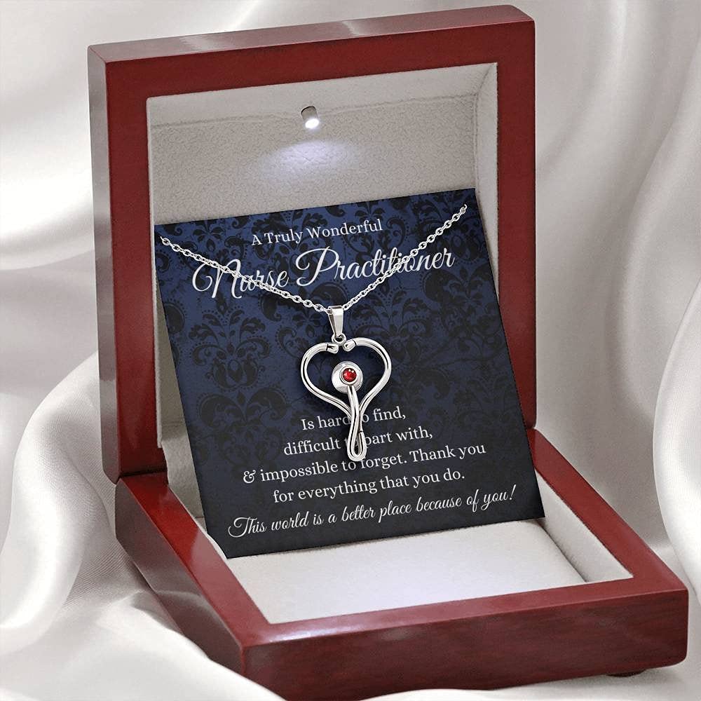 Personalized Nurse Jewelry Gift - Custom Stethoscope Pendant for Women, Nurse Practitioner Graduation & Appreciation Gift, Engraved RN Jewelry - Perfect for Nursing School Graduation, Nurse Week & Medical Professionals
