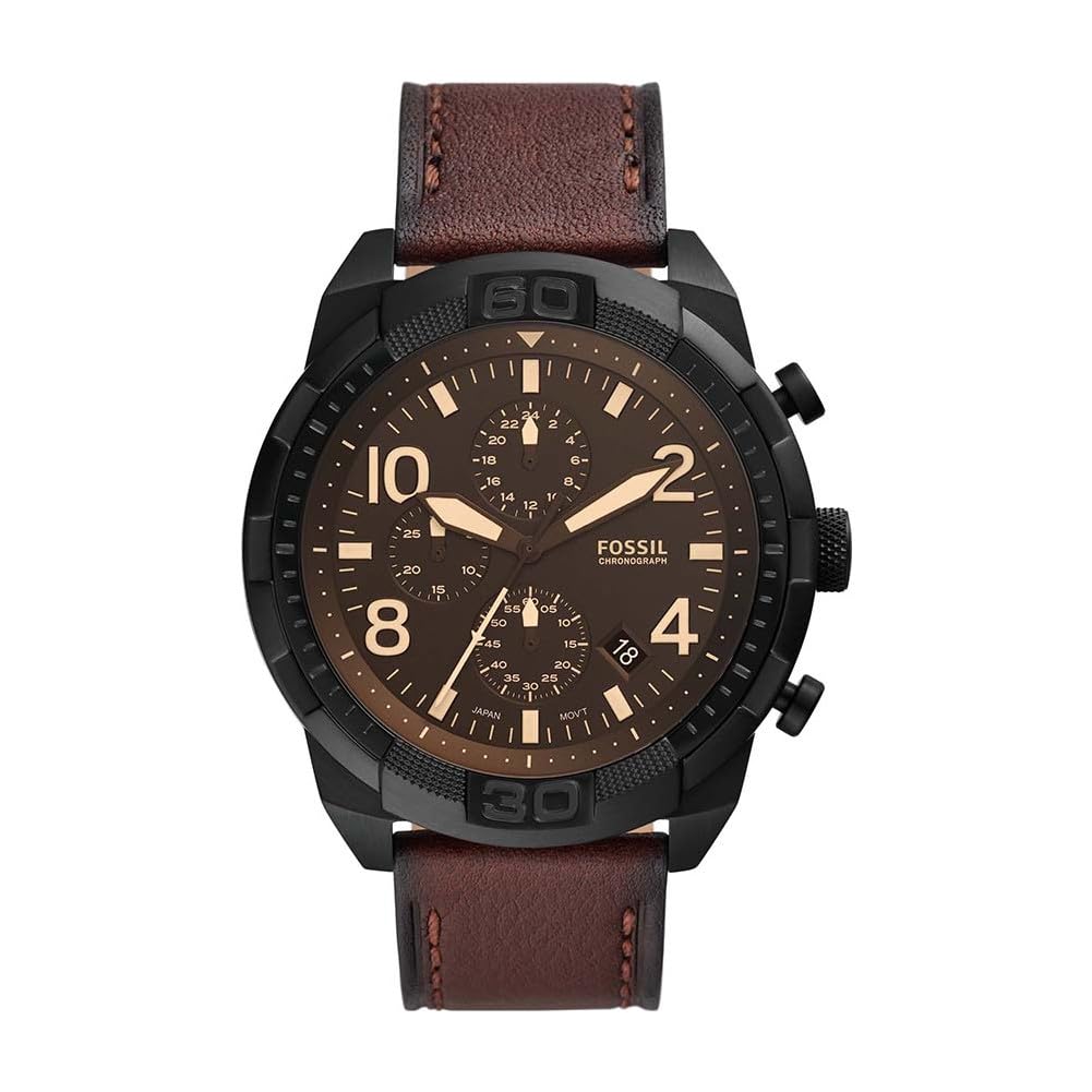 FOSSIL Bronson Men's Chronograph Watch - Leather or Stainless Steel Strap | Stylish Casual & Business Timepiece for Everyday Wear
