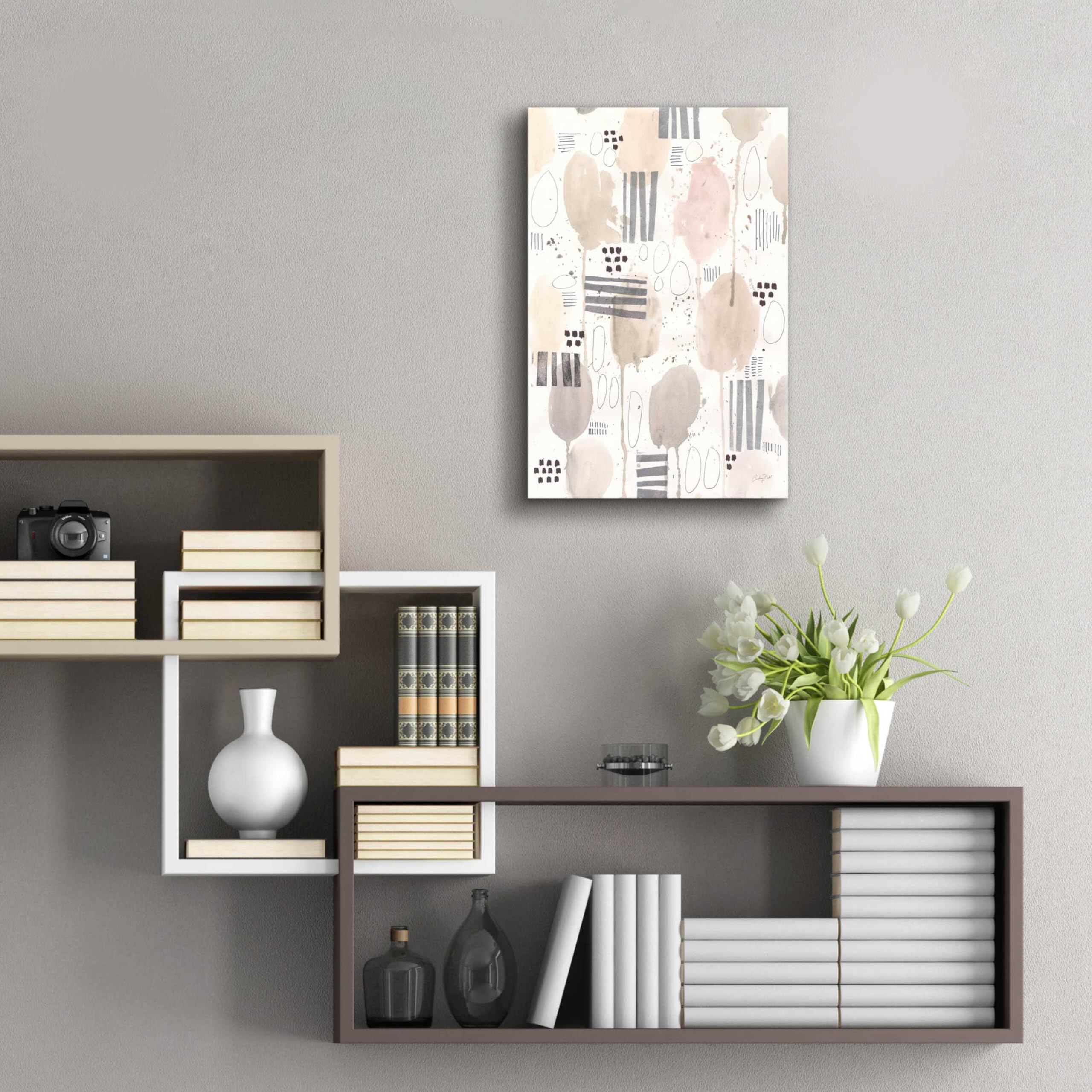 Courtney Prahl Neutral Studies II Acrylic Glass Wall Art - 16x24 Inches Modern Abstract Painting for Living Room, Bedroom & Office Decor