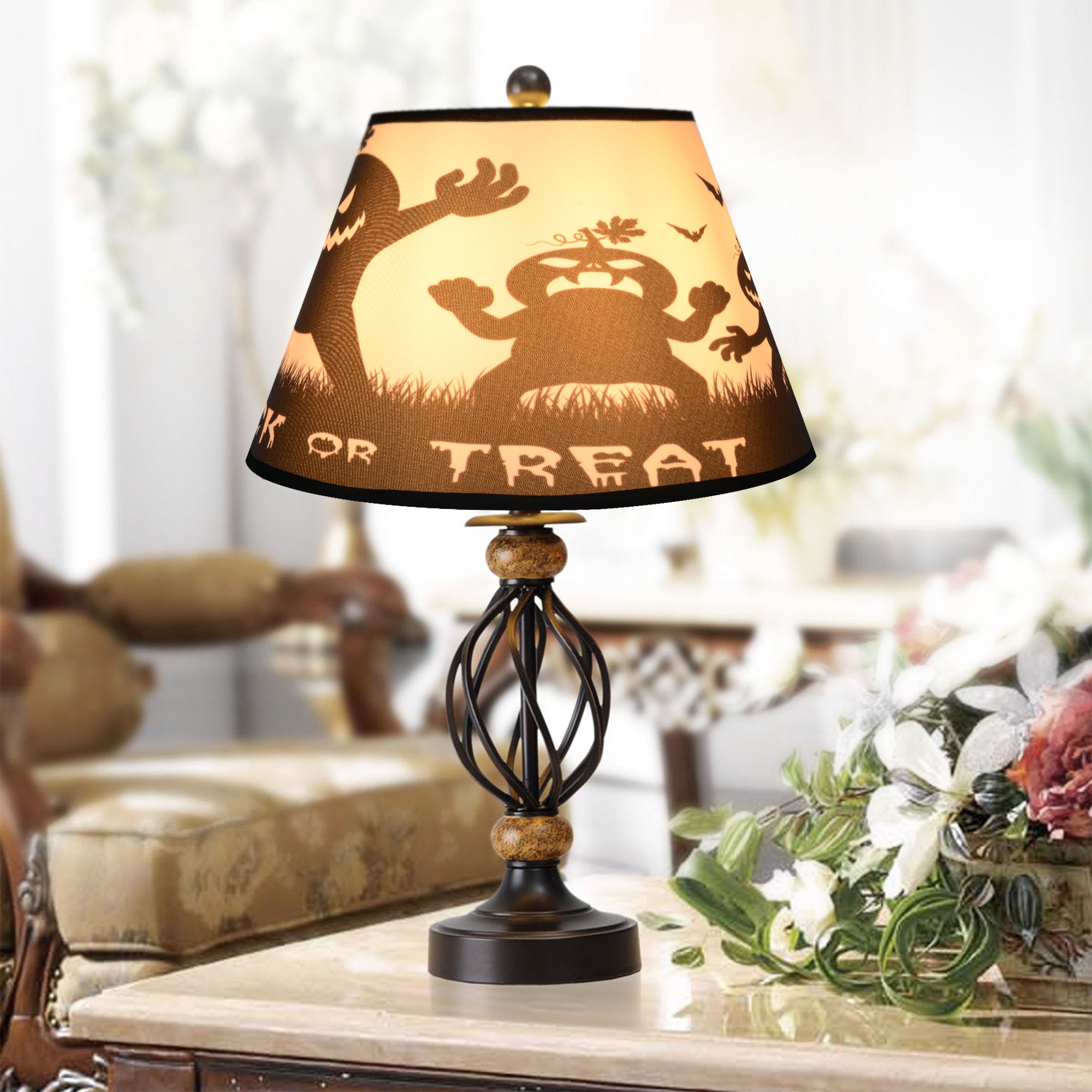 Halloween Limited Edition Round Empire Lamp Shade Set of 2 - 7x13x7.8 Inches for Spooky Home Decor | Perfect for Living Room, Bedroom & Halloween Party Decorations