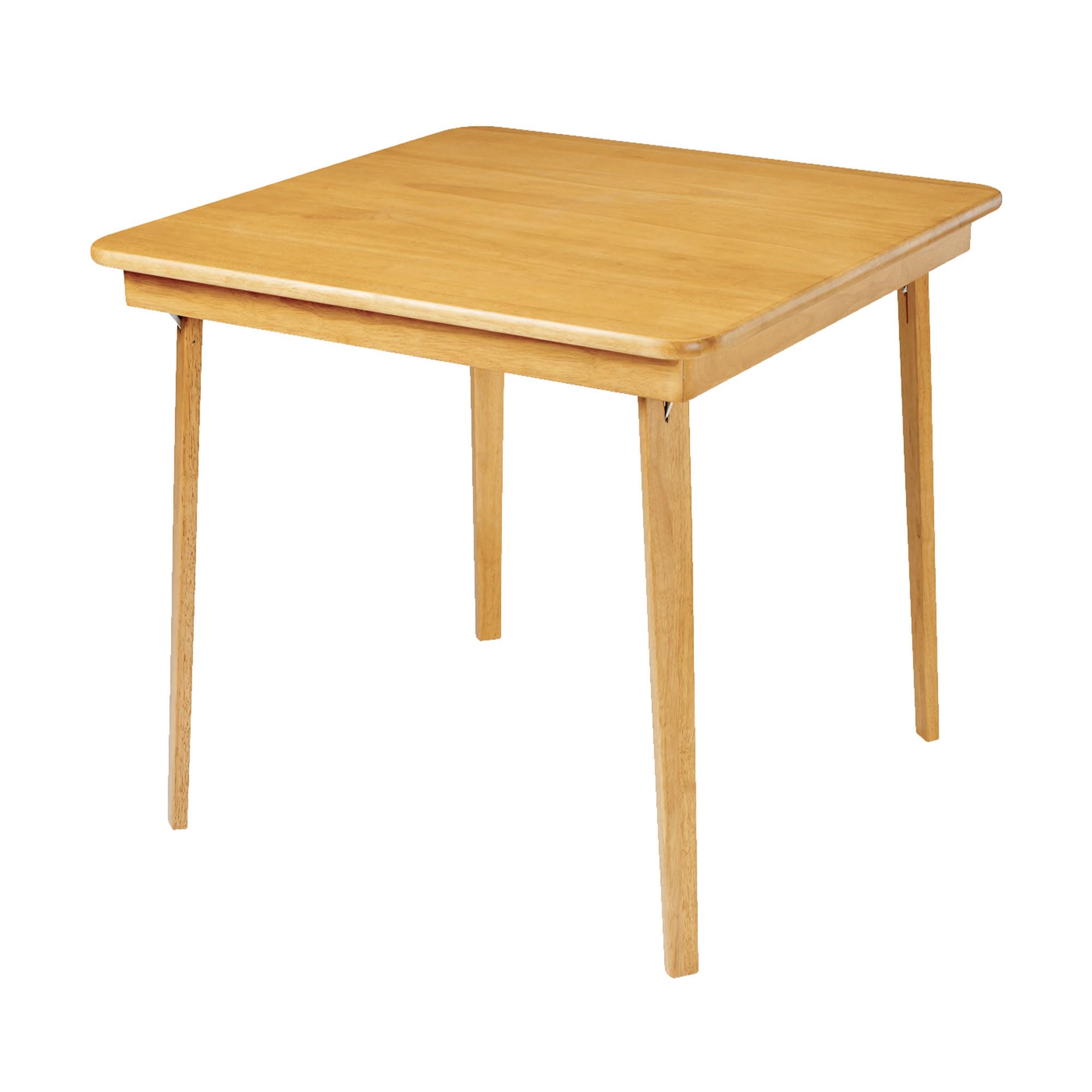 MECO Stakmore Classic Straight Edge Solid Wood Folding Card Table - Oak Frame - Perfect for Game Nights, Poker Parties & Home Entertainment