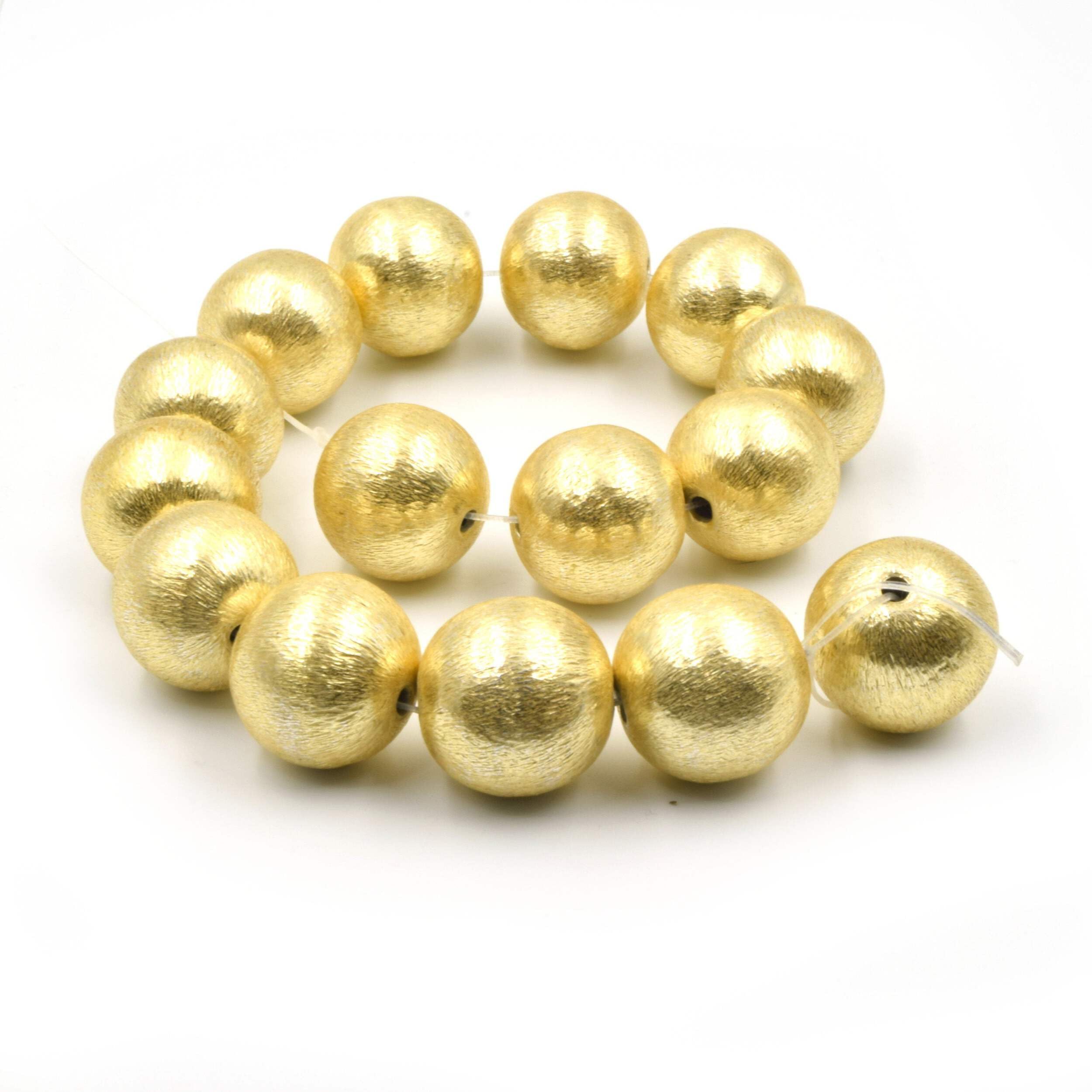 8mm Gold Brushed Copper Beads - Round Metal Beads for Jewelry Making, DIY Crafts, Bracelets & Necklaces - Perfect for Handmade Accessories and Gift Making