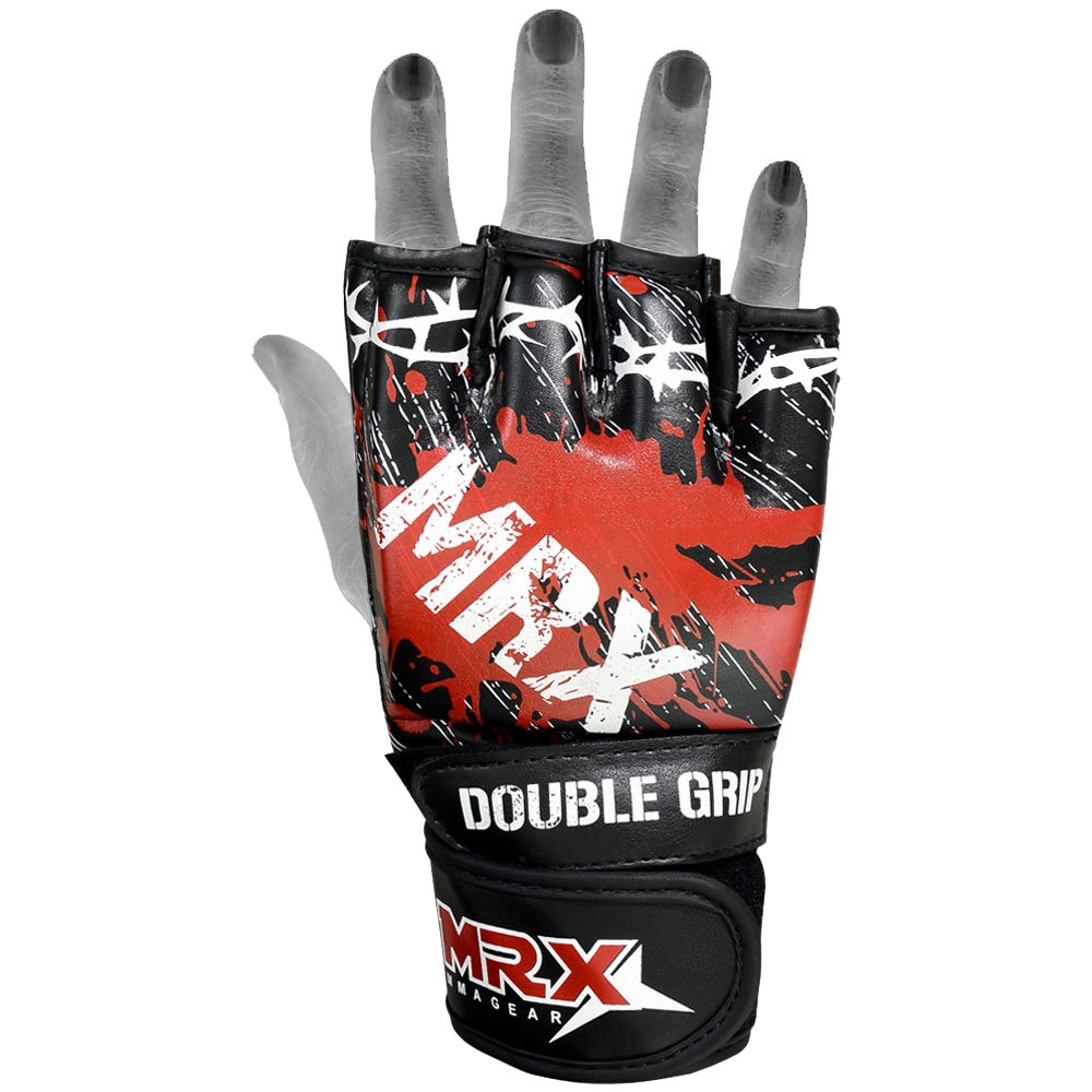 MRX MMA Grappling Gloves for Cage Fighting & Sparring - Premium Leather Training Gloves (Blood Series) - Ideal for MMA, BJJ, Muay Thai & Combat Sports Training