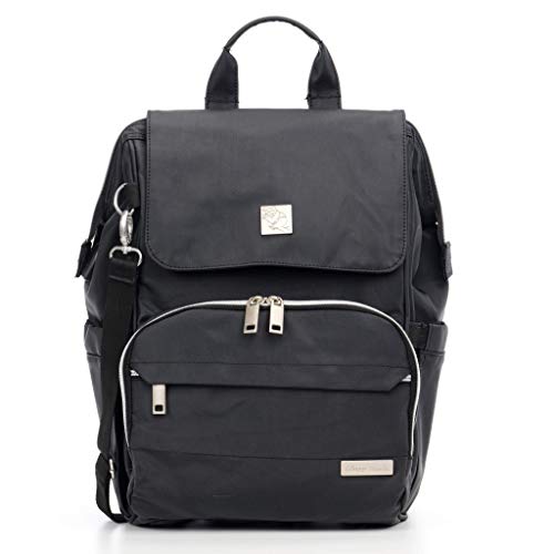 Kennedy Diaper Backpack for Moms & Dads - Waterproof Baby Bag with Stroller Straps, Insulated Pockets, USB Charging Port & Changing Pad - Perfect for Travel, Park Outings & Daily Parenting (Black)