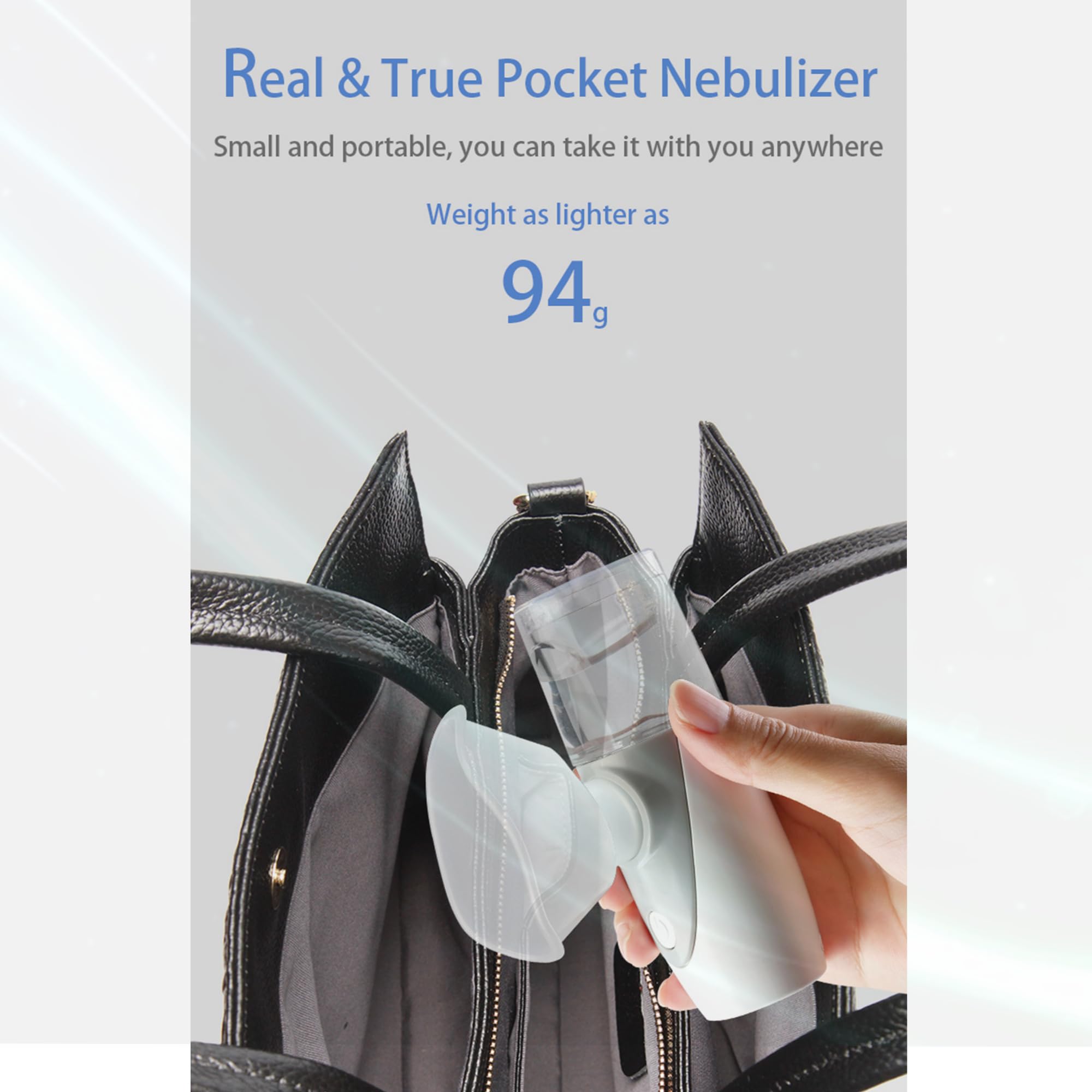 Portable Rechargeable Nebulizer Machine for Adults & Kids - Travel & Home Use for Asthma, COPD & Breathing Problems - Perfect for Daily Use, Outdoor Activities & Emergency Relief