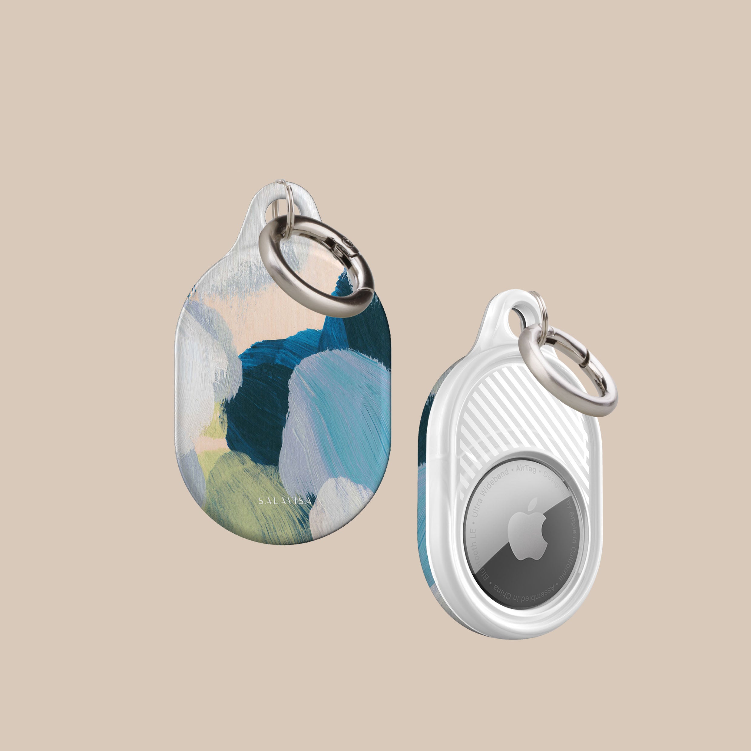 Premium Summer Canvas AirTag Holder - Durable & Stylish Keychain for Apple AirTag - Perfect for Travel, Luggage, Backpacks & Everyday Carry
