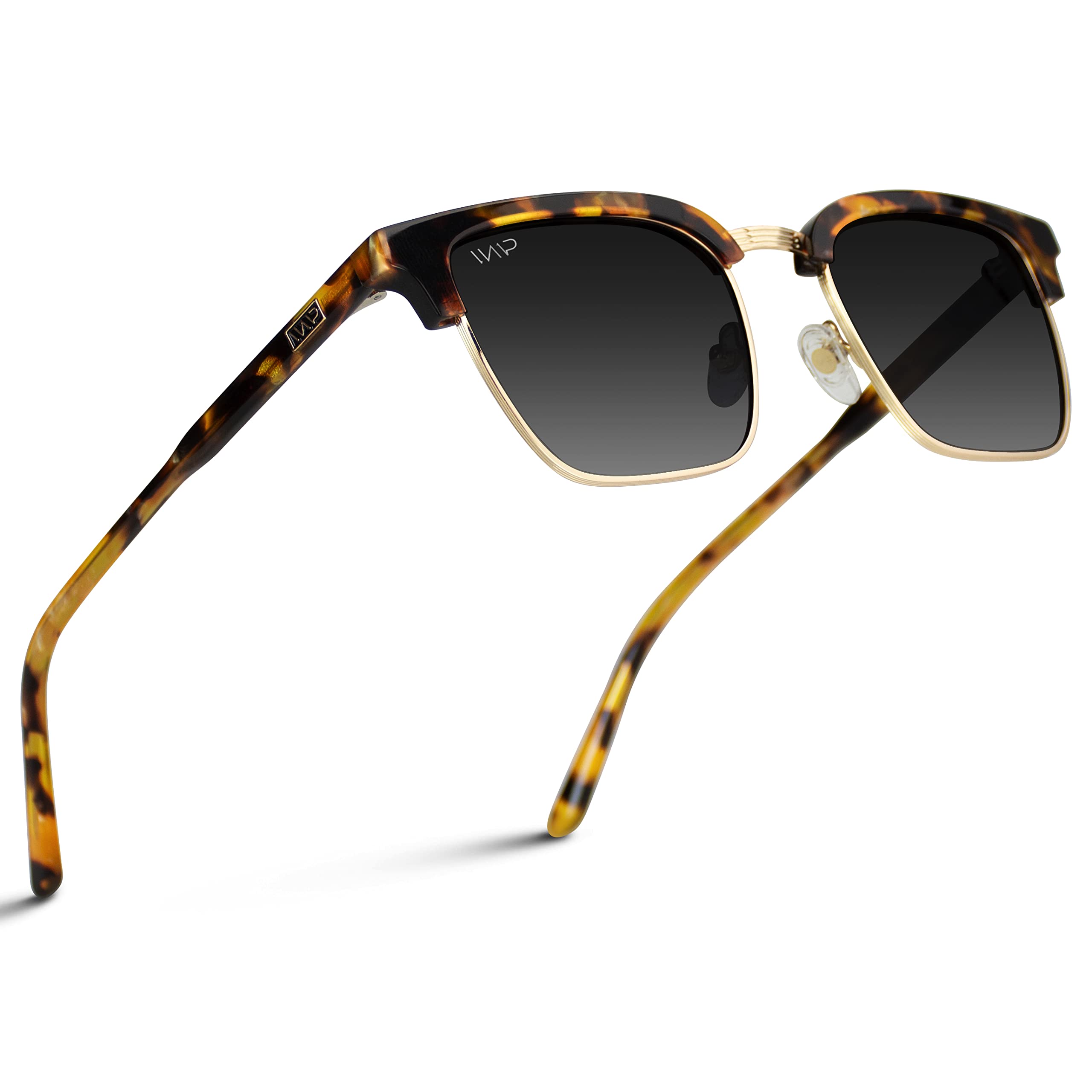 WearMe Pro Modern Semi-Rimless Rectangular Polarized Sunglasses for Men & Women - UV Protection, Lightweight & Stylish for Driving, Outdoor Sports & Beach Vacation