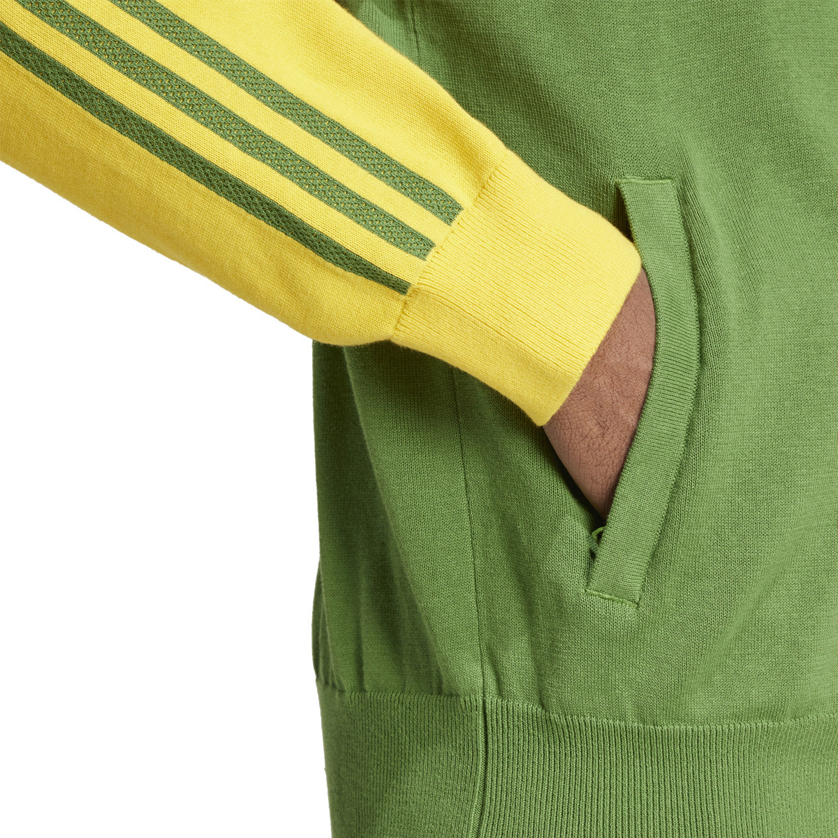 Wales Bonner New Knit Track Top - Bold Gold Crew Green | Stylish Unisex Sweater for Casual Wear & Street Fashion | Perfect for Everyday Outfits, Gym, and Lounge