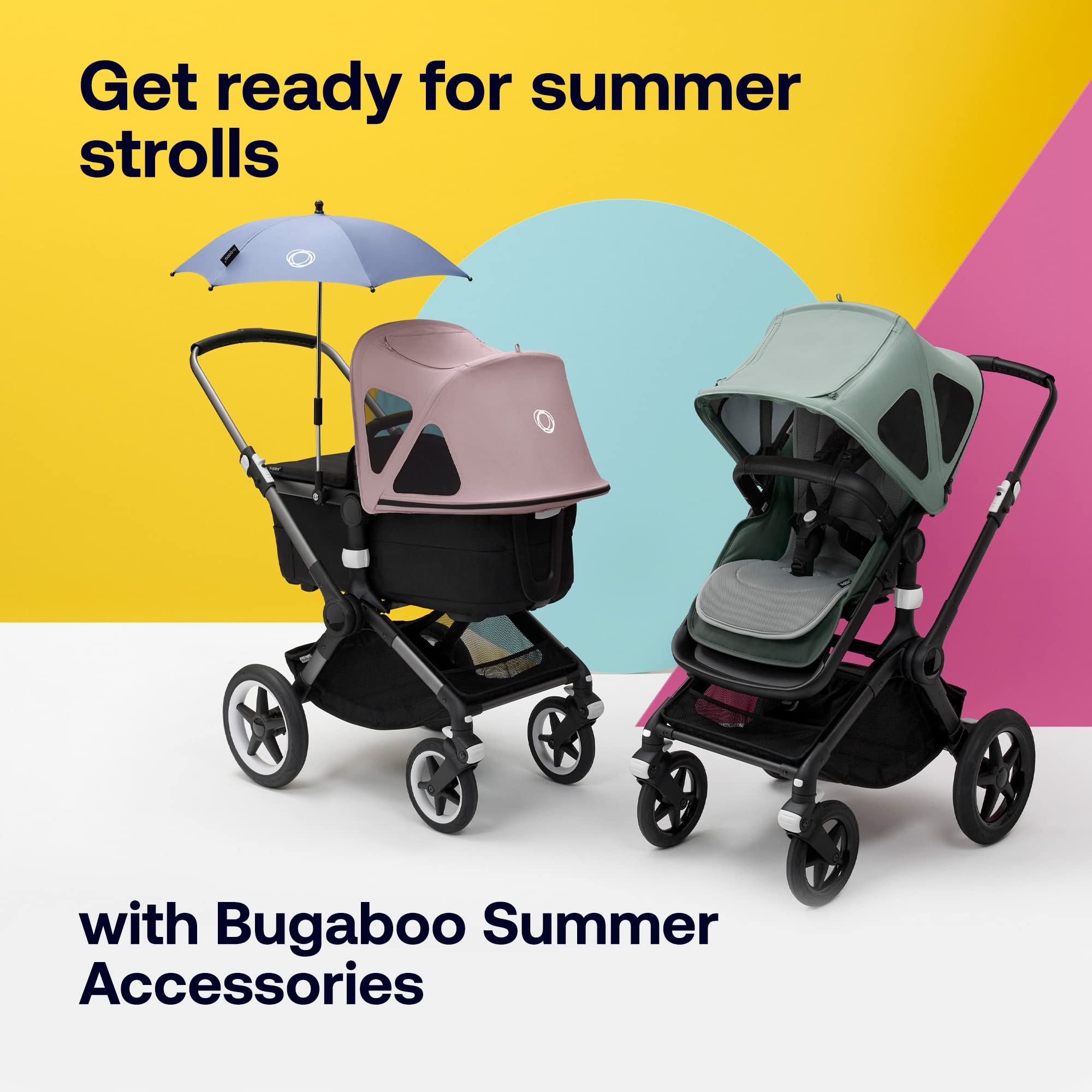 Bugaboo Donkey Breezy Sun Canopy Stroller Accessory with UPF 50+ Sun Protection & Ventilation Panels - Midnight Black | Perfect for Outdoor Walks, Beach Trips & Sunny Day Adventures with Baby