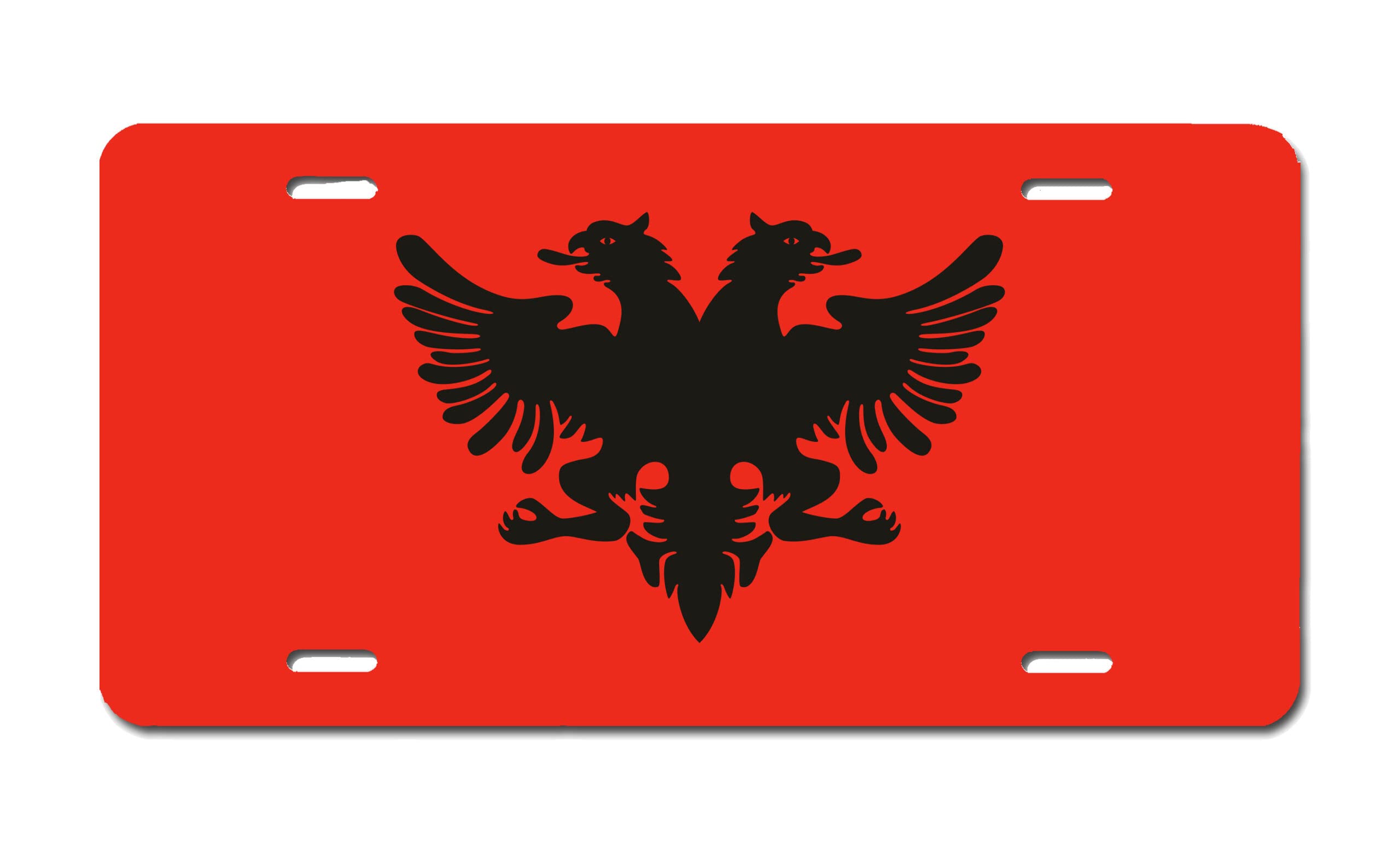 Carpe Diem Designs U.S. & European Flags Front License Plate (6x12 Inches) - American Made Vanity Plate for Cars, Trucks & SUVs - Perfect for Patriotic Display & Auto Customization
