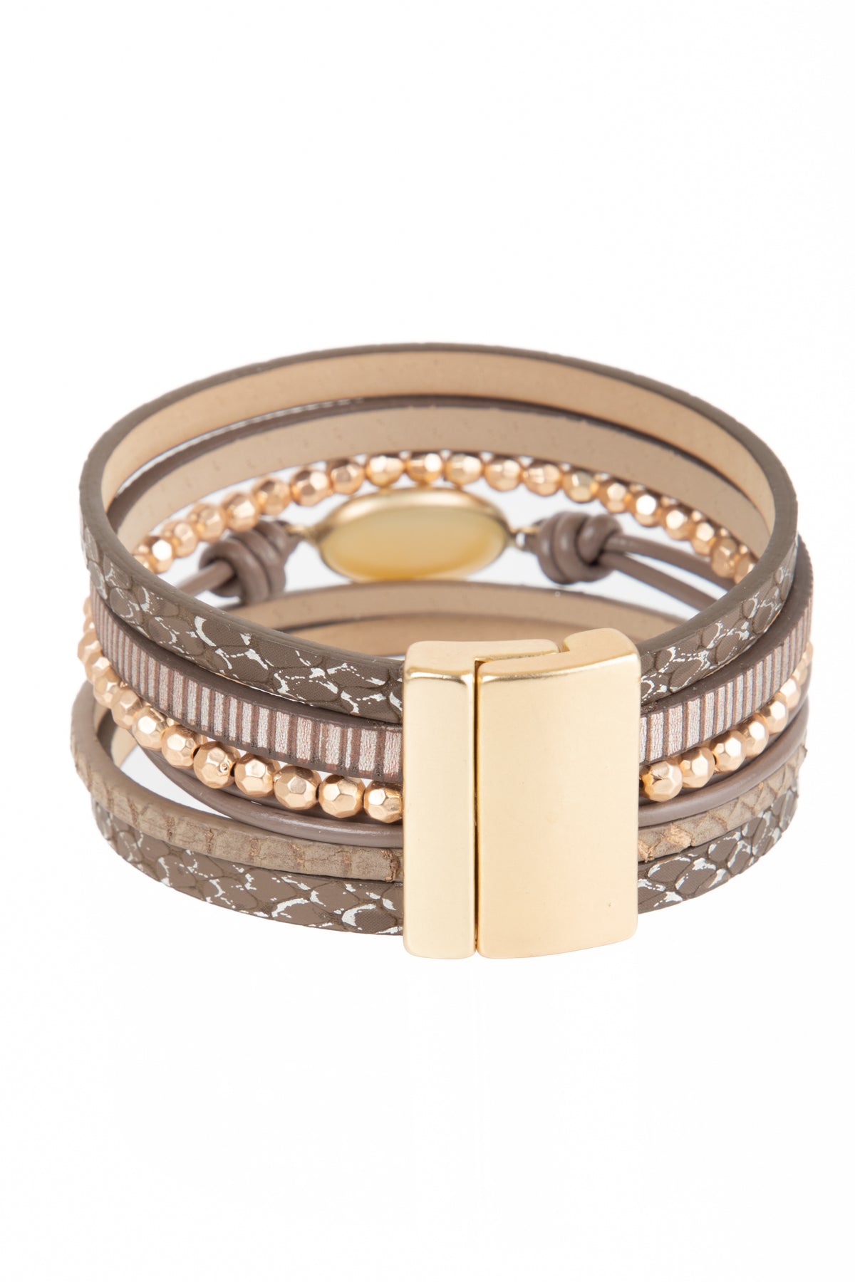 Handmade Beaded Leather Agate Bracelet for Women - Natural Stone Jewelry for Boho Style & Everyday Wear