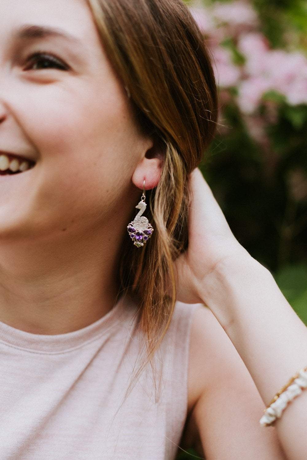 Stunning Amethyst Peacock Earrings for Women – Elegant Purple Gemstone Jewelry Gift | Perfect for Parties, Weddings & Special Occasions