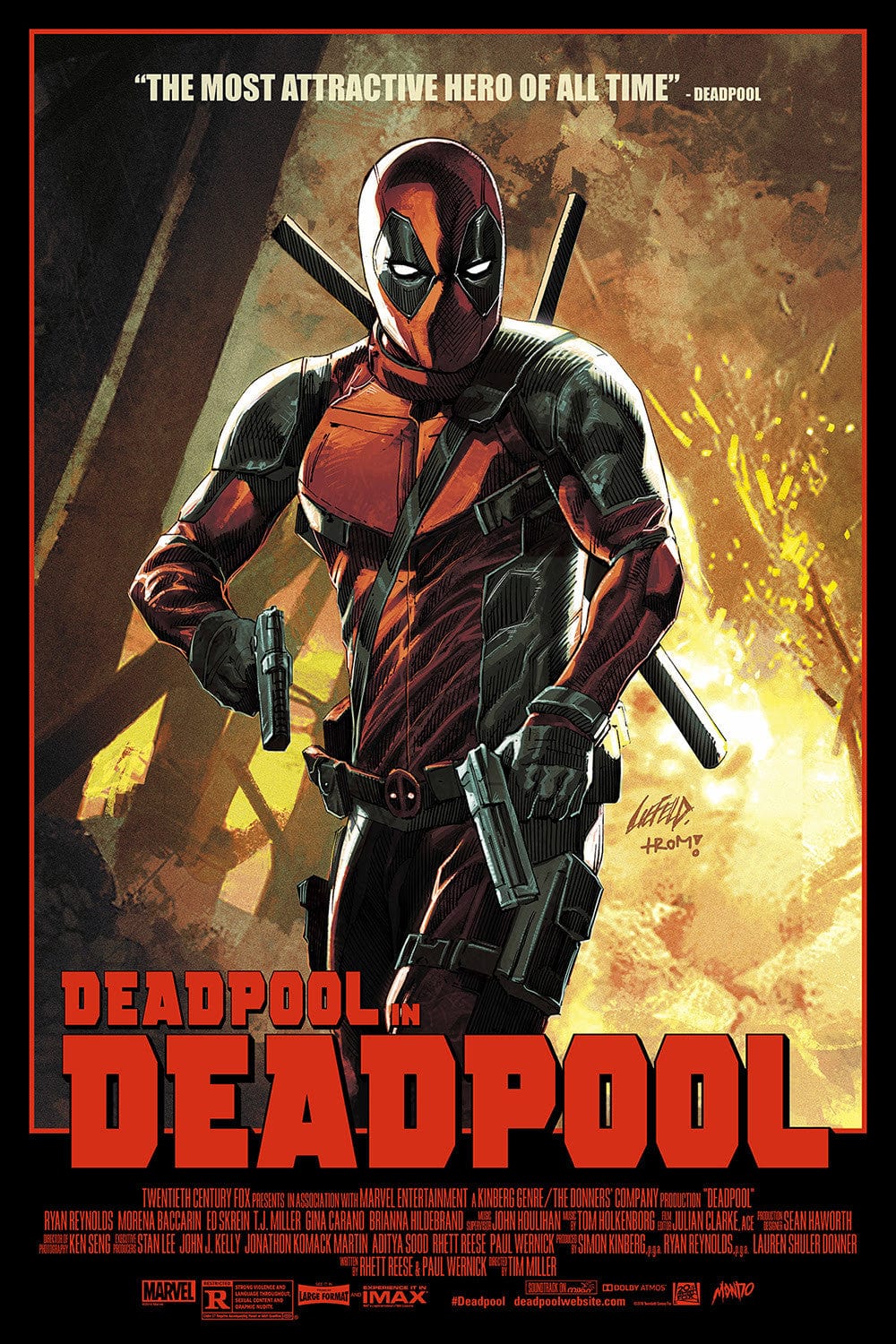Deadpool Movie Poster - Premium Quality Wall Art for Home, Office & Gamer Room Decor - Marvel Comics Superhero Gift for Fans