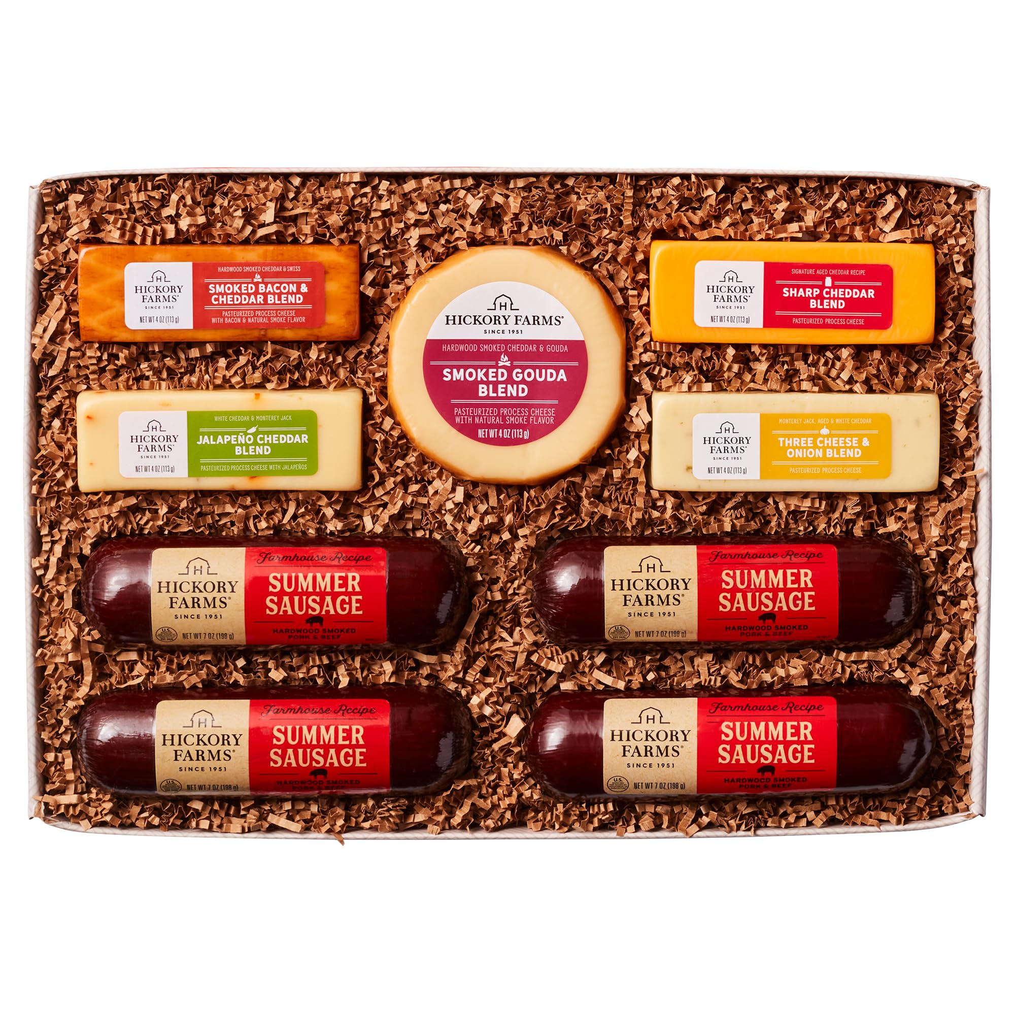 Hickory Farms Valentine’s Day Gift Basket - Premium Farmhouse Meat & Cheese Collection | Gourmet Charcuterie Board | Sausage & Cheese Gift Box for Father's Day, Mother's Day, Housewarming | Perfect for Holiday Gifting, Parties & Family Gatherings