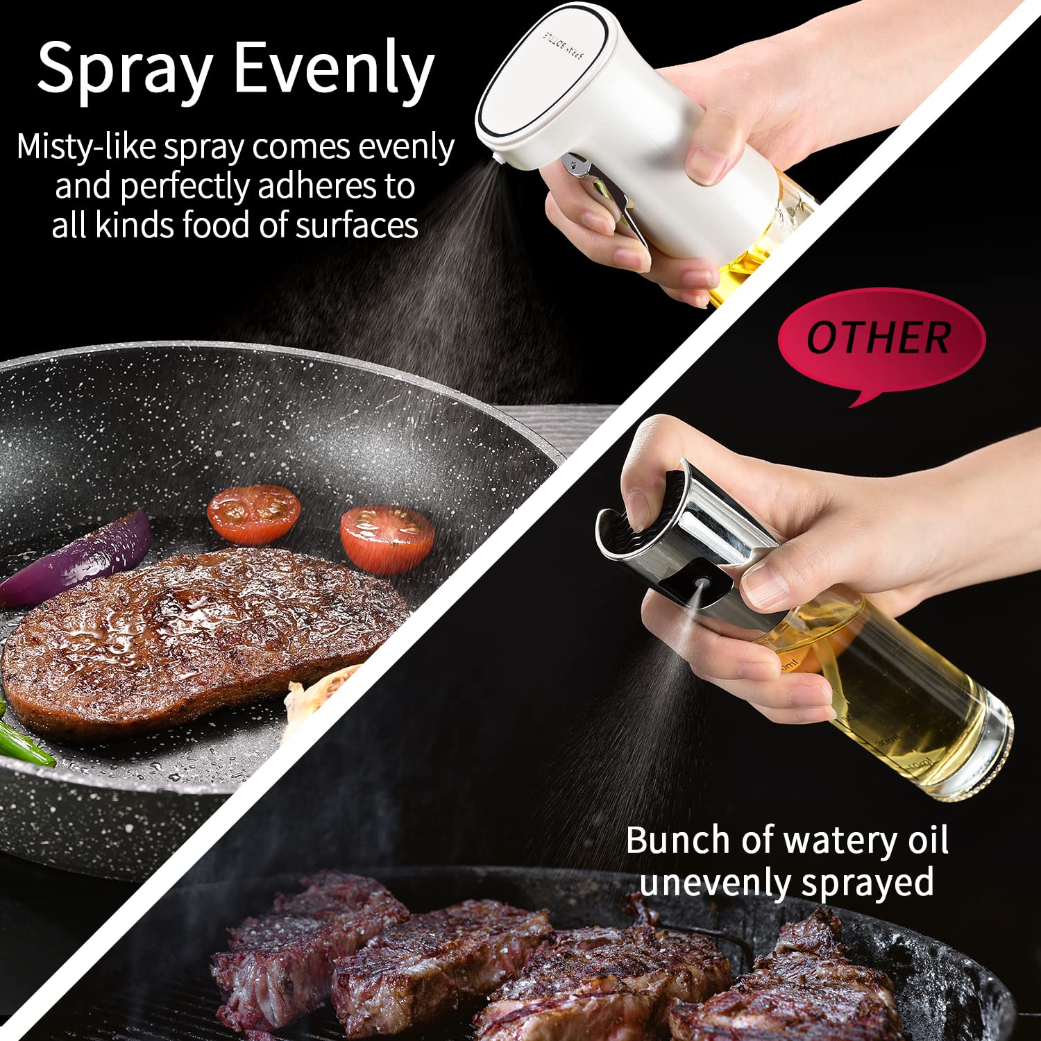 240ml Glass Oil Sprayer for Air Fryer & Cooking - Salad, Baking, BBQ