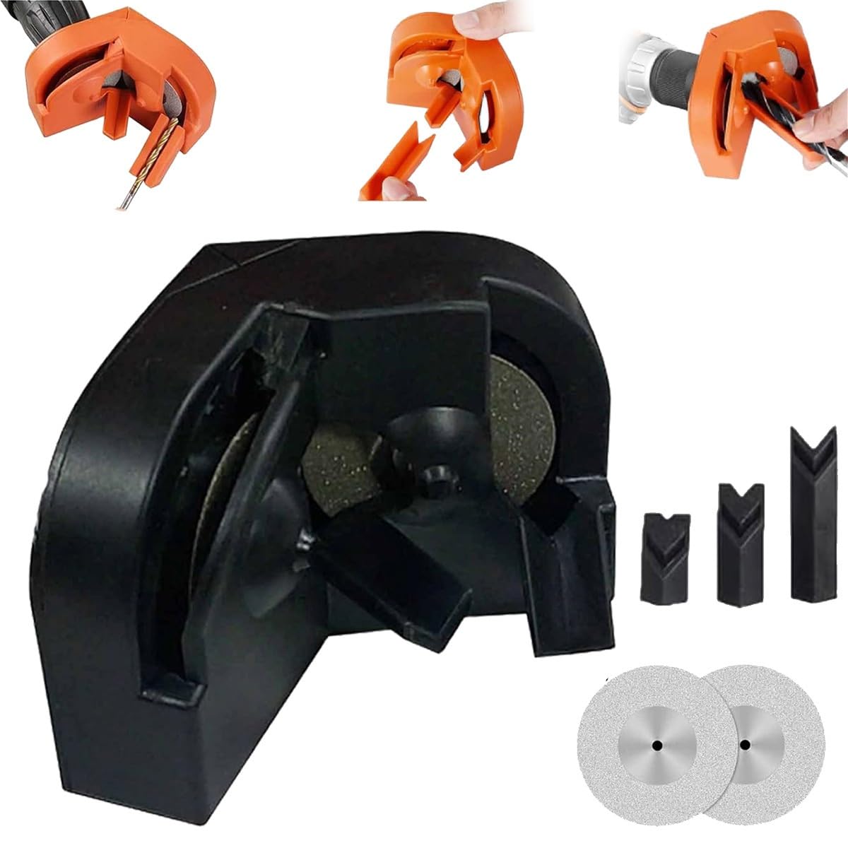 Grishay Sharpmax Pro Drill Bit Sharpener - Multipurpose Portable Grinding Tool for Drill Bits & Blades - Professional Drill Grinder for DIY & Workshop Use (Black) - Perfect for Home Repairs, Woodworking & Metalworking Projects