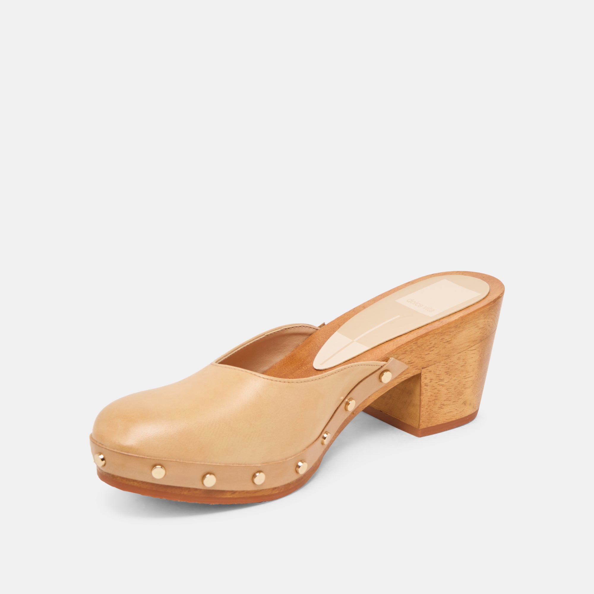 CAMYN HEELS CAFE LEATHER Women's Chunky Block Heels - Comfortable & Stylish High Heels for Work, Party & Date Night