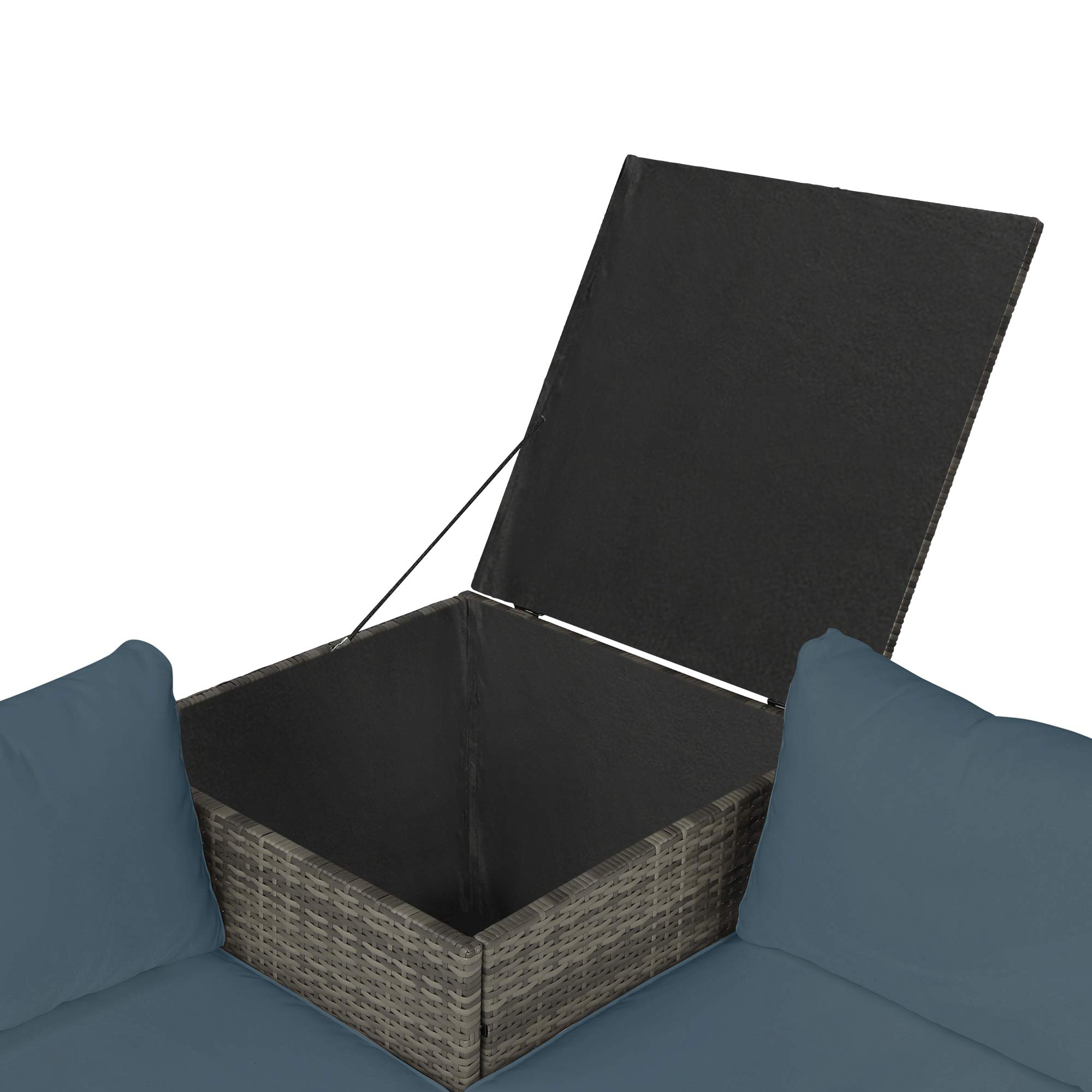 Rhomtree 4-Piece Outdoor Patio Furniture Set - Gray Wicker Sectional Sofa with Rattan Chairs & Table - Perfect for Backyard, Garden, Poolside & Patio Conversations