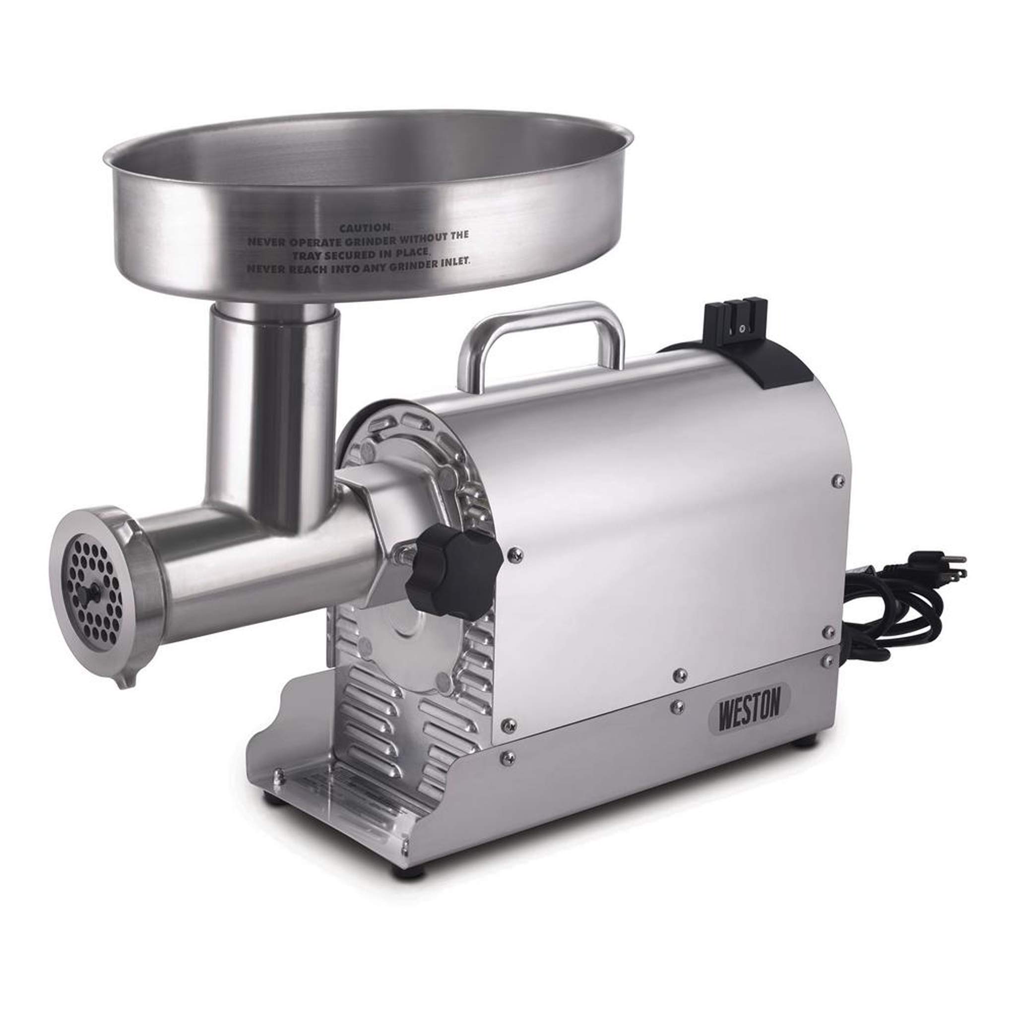 Weston Pro Series 750W Commercial Electric Meat Grinder - 1 HP, 9lbs/min Stainless Steel Meat Grinder for Home & Restaurant Use - Perfect for Burgers, Sausages & Pet Food Prep (Model 10-1201-W)