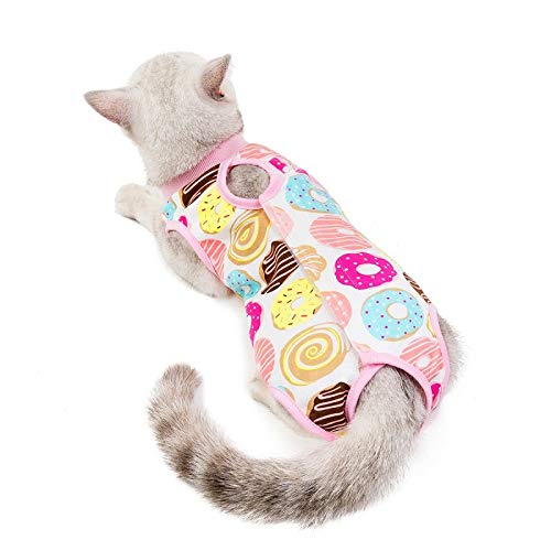 Female Cat Breathable Anti-Licking Sterilization Recovery Suit - Post-Surgery Protective Vest for Spayed Pets (Size M) - Perfect for Post-Operative Care & Wound Healing