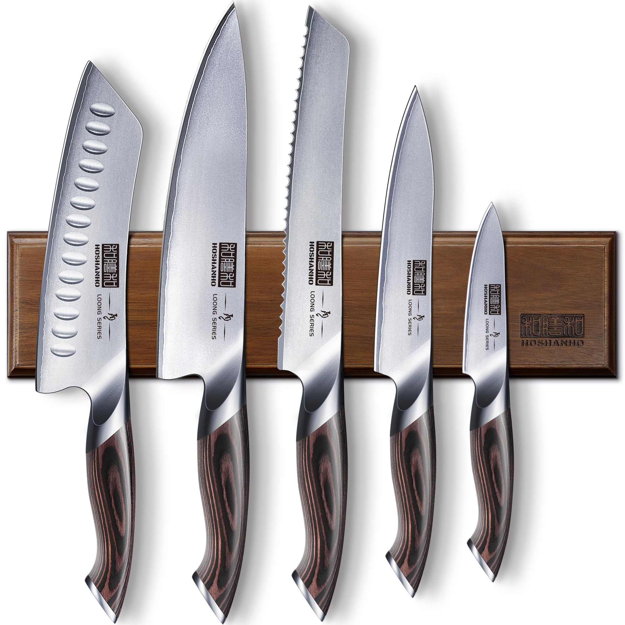 6-Piece Japanese High Carbon Stainless Steel Knife Set with Magnetic Holder - Ultra Sharp Professional Chef Knives for Slicing, Dicing & Food Prep - Perfect for Home Kitchens & Culinary Enthusiasts