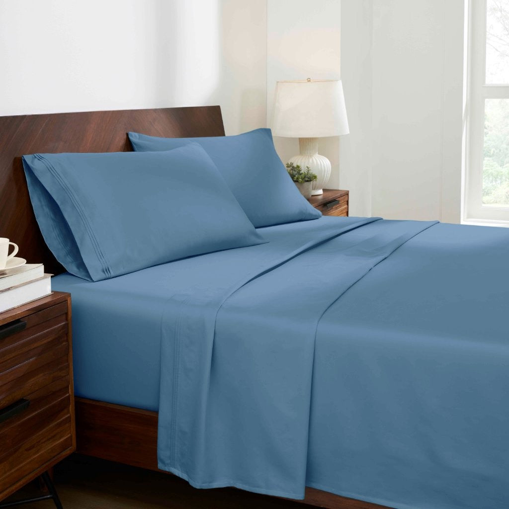 1000 Thread Count Egyptian Cotton Bed Sheet Set - Super Soft Luxury Sheets for Olympic Queen Size Bed - Perfect for Home, Hotel & Guest Room Comfort