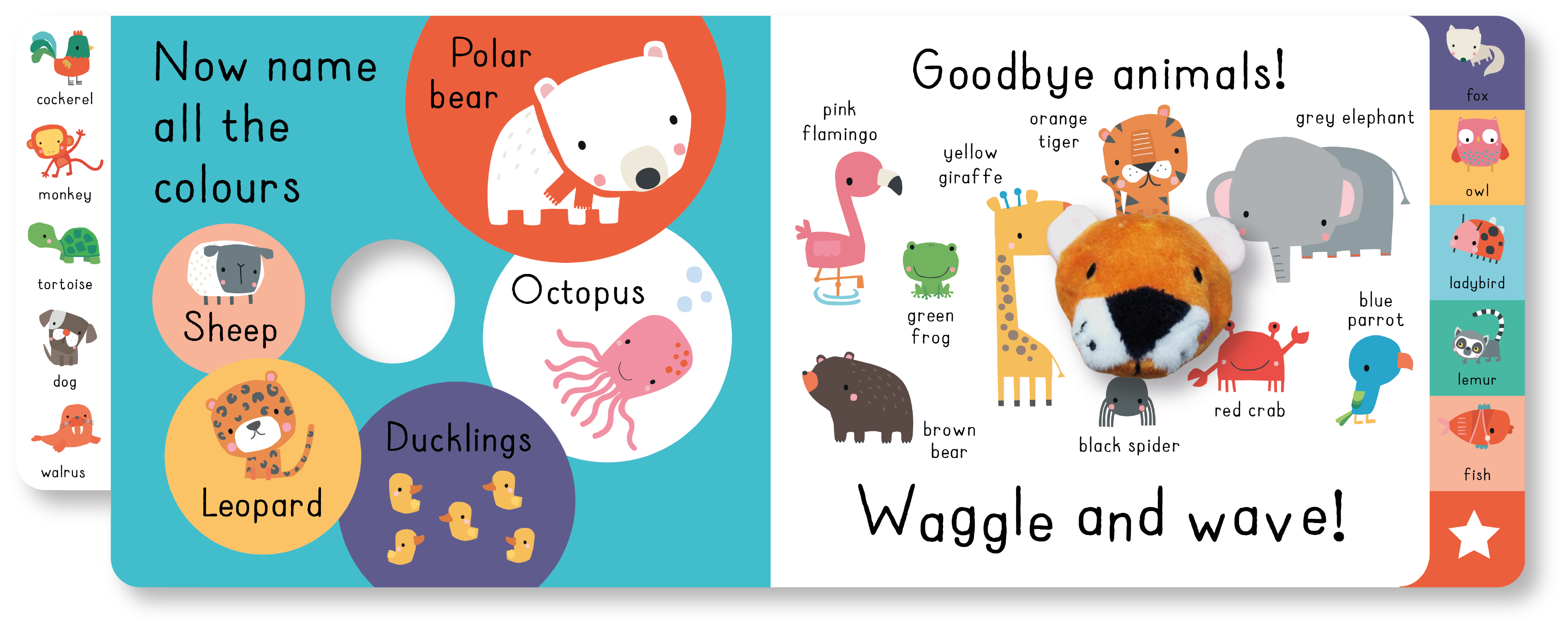 Waggle and Wave Animal Colors Puppet Board Book - Interactive Learning Toy for Toddlers & Kids, Perfect for Storytime & Early Education