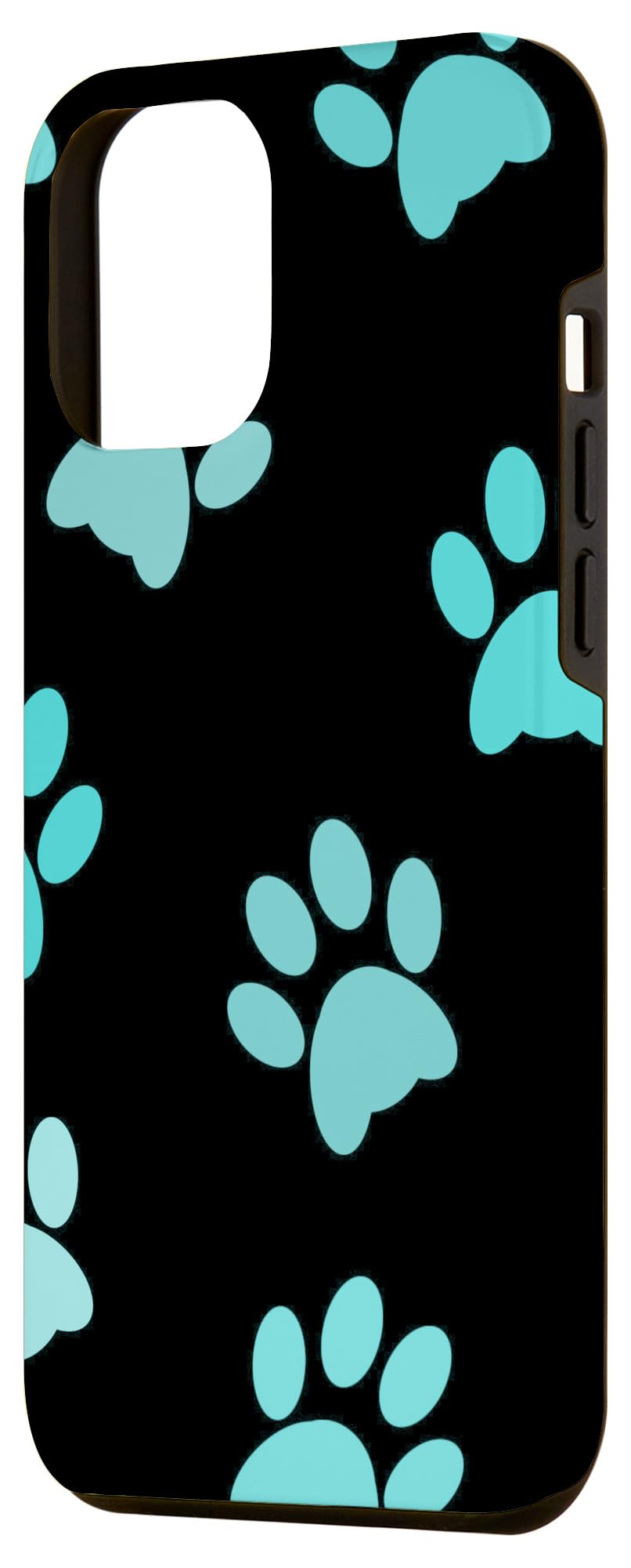 iPhone 12 Pro Max Dog Paw Case - Teal Pet Lover Cover for Dog Moms