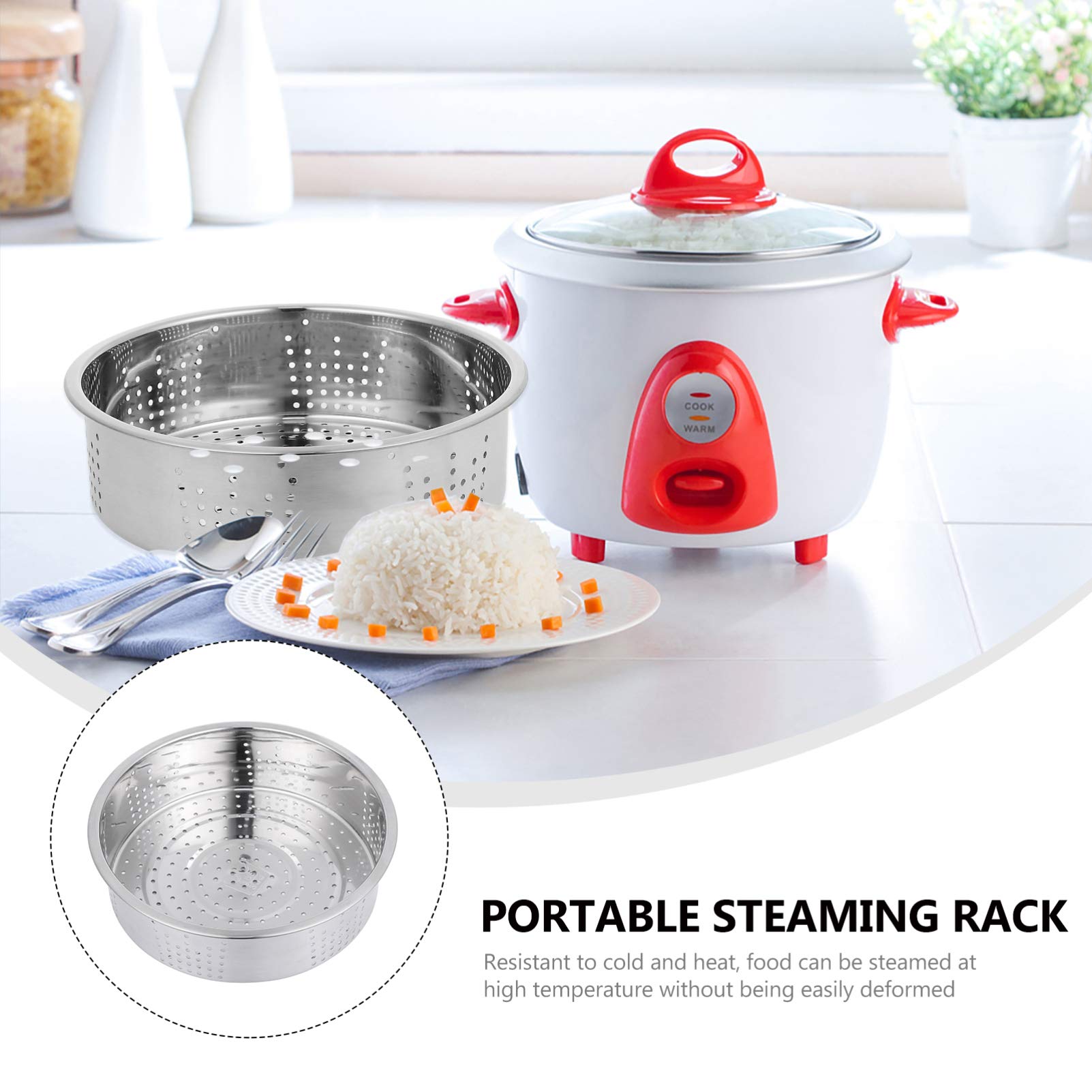 Stainless Steel Steamer Basket Insert for Pressure Cooker & Canner - Hemoton 1-Piece Steam Rack for Tinned Seafood, Electric Canner & Microwave Use - Perfect for Home Kitchen, Meal Prep & Healthy Cooking