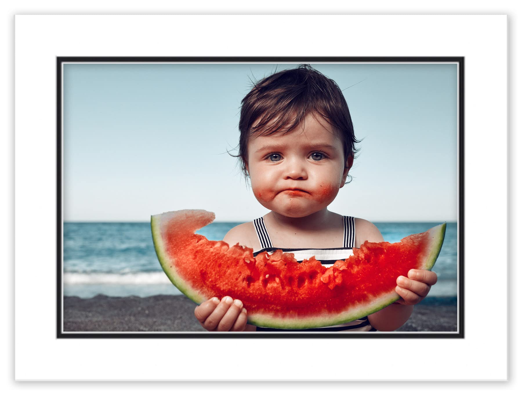 8x10 Double Mat Picture Matboard - White on Black Bevel Cut Mat for 6x8 Photos & Art - Perfect for Framing 8x10 Inch Displays - Ideal for Home Decor, Gallery Walls, and Professional Art Presentations