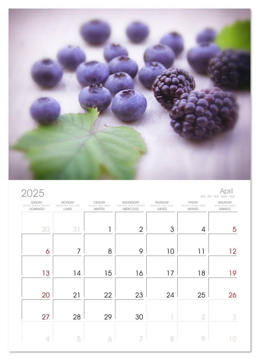 2025 Fresh Fruits Monthly Wall Calendar - 11.7