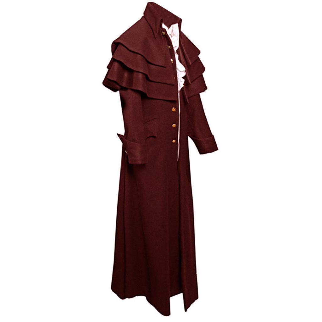 Men's Vintage Gothic Steampunk Tailcoat - Button-Up Uniform Jacket for Dressage & Cosplay | Gothic Fashion Coat for Halloween, LARP & Themed Events