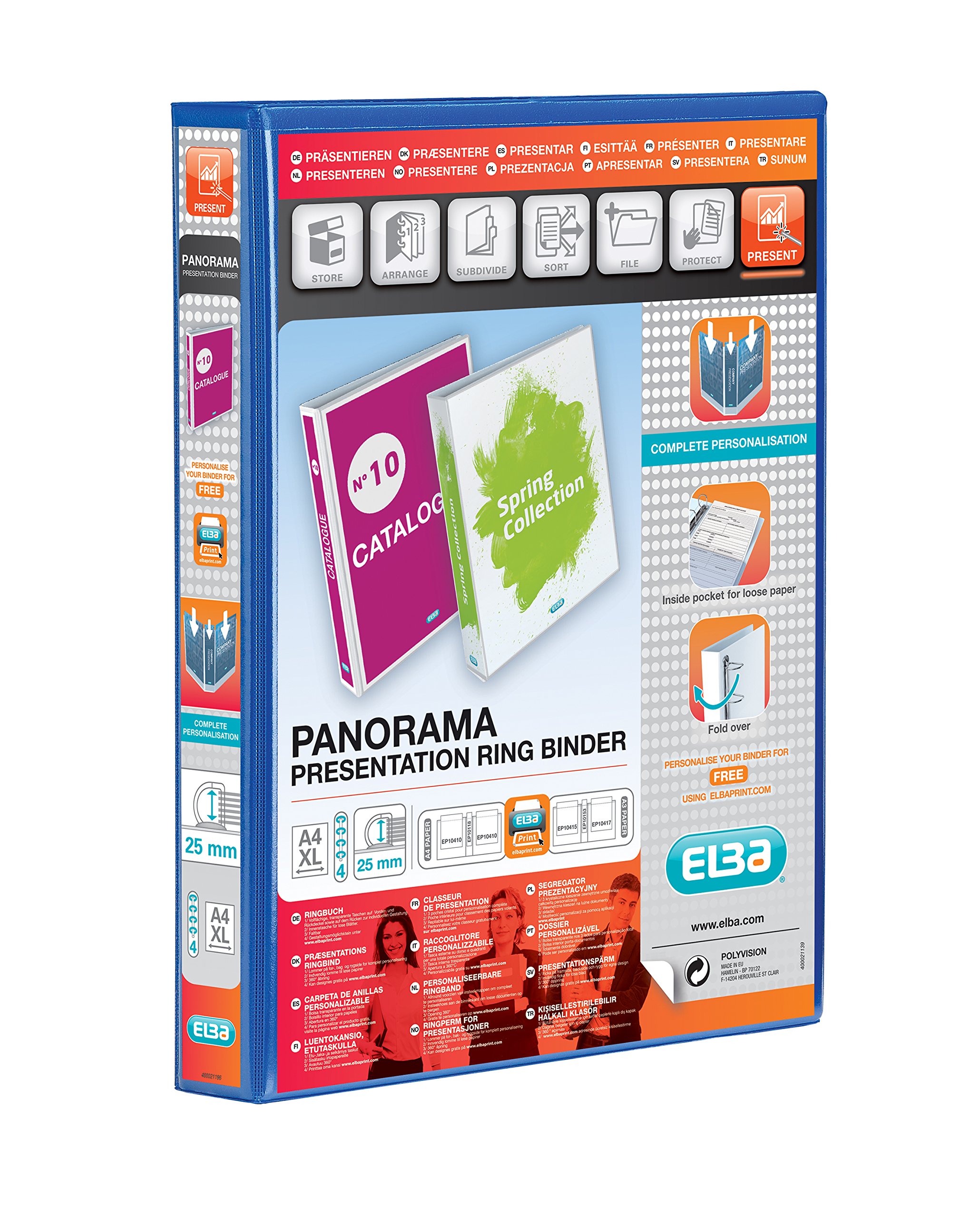 Panorama A4+ 25mm Blue Presentation Binder - Premium Document Organizer for Office, School & Business Meetings