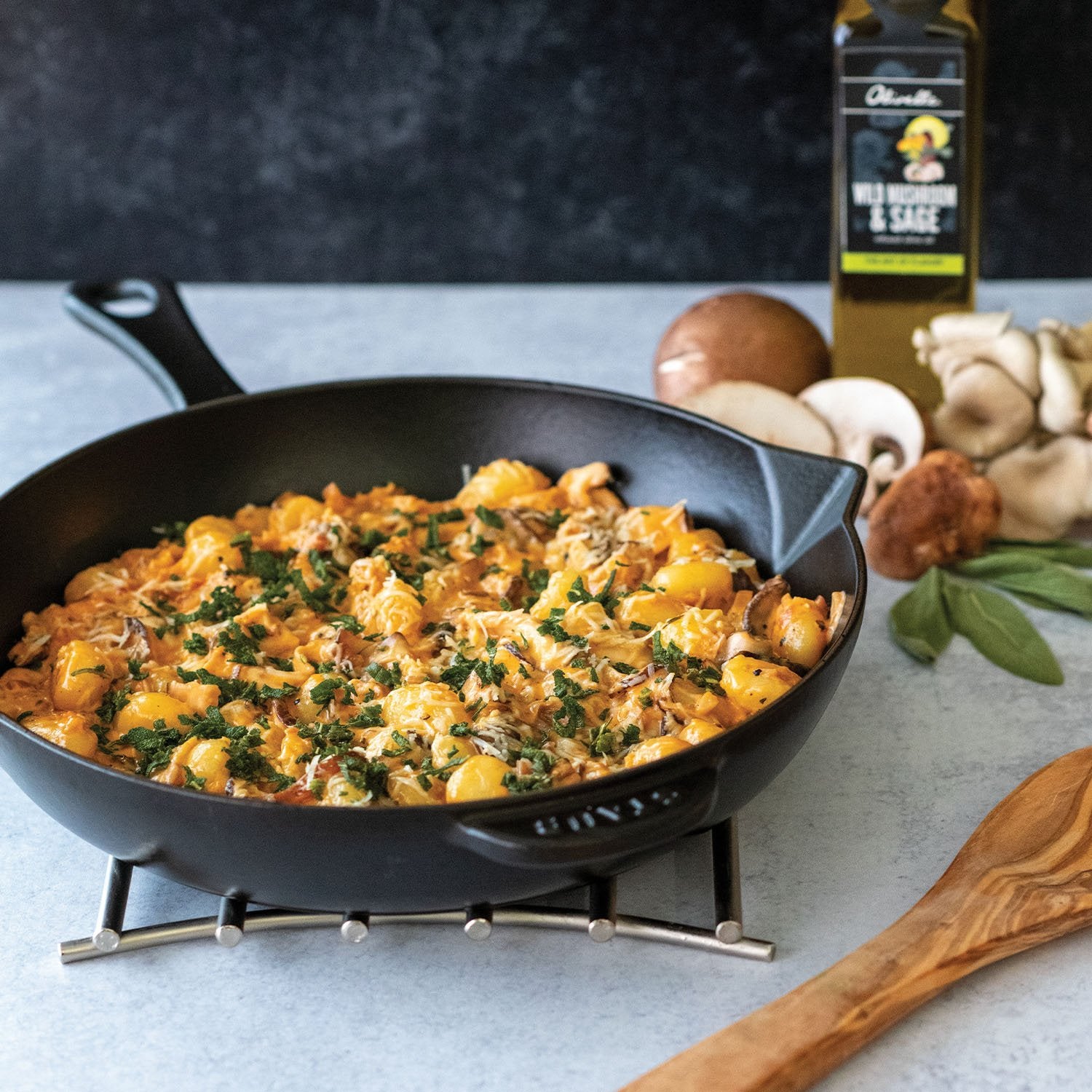 Organic Wild Mushroom & Sage Infused Olive Oil - Premium Gourmet Cooking Oil for Pasta, Risotto & Salad Dressing - Perfect for Italian Cuisine & Healthy Recipes