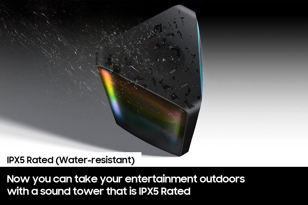 SAMSUNG MX-ST5CB High Power Wireless Bluetooth Sound Tower Speaker - 400W RMS, Deep Bass, Party, Outdoor, Home Theater (2022 Model) - Perfect for Backyard Parties, DJ Events & Home Audio Systems