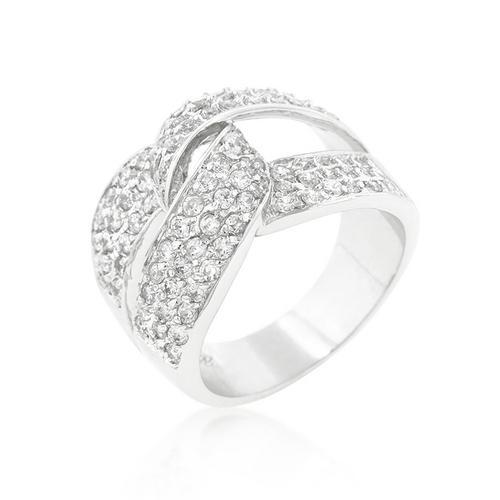 Elegant Cubic Zirconia Knot Ring - Sterling Silver Adjustable Promise Ring for Women - Perfect for Anniversary, Engagement, Valentine's Day & Special Occasions